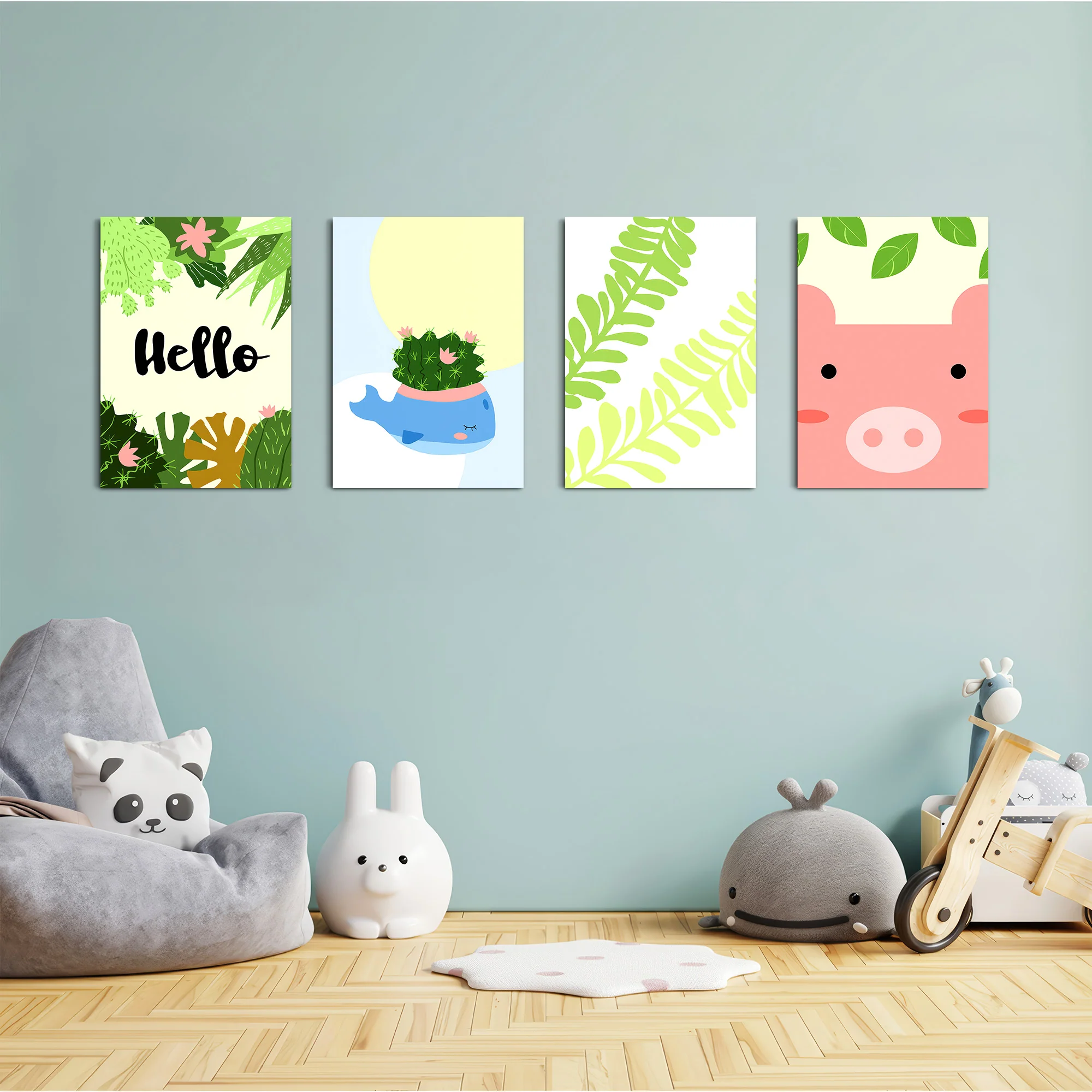 Hello Jungle Garden 4 Pieces Kids Metal Wall Art - Image 4