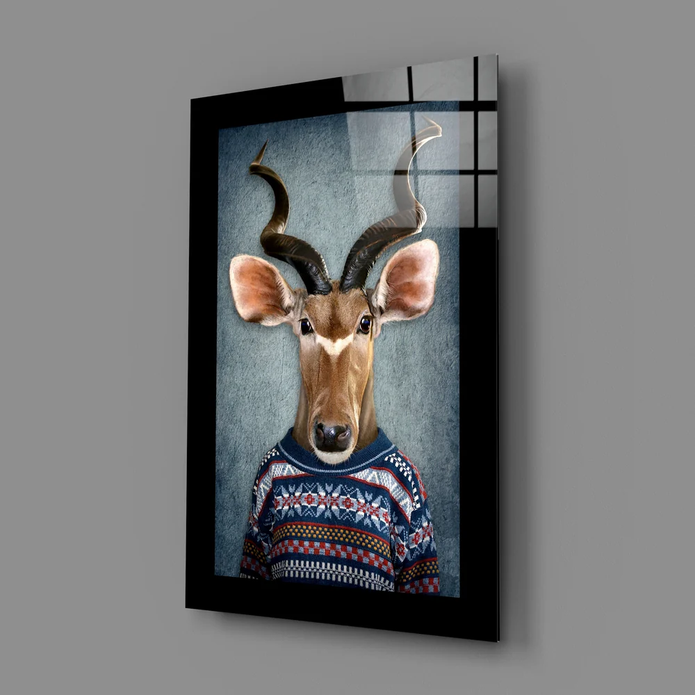 Human Deer Glass Wall Art - Image 2