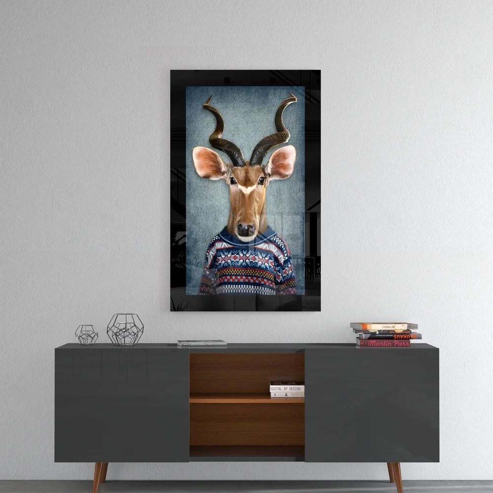 Human Deer Glass Wall Art - Image 4