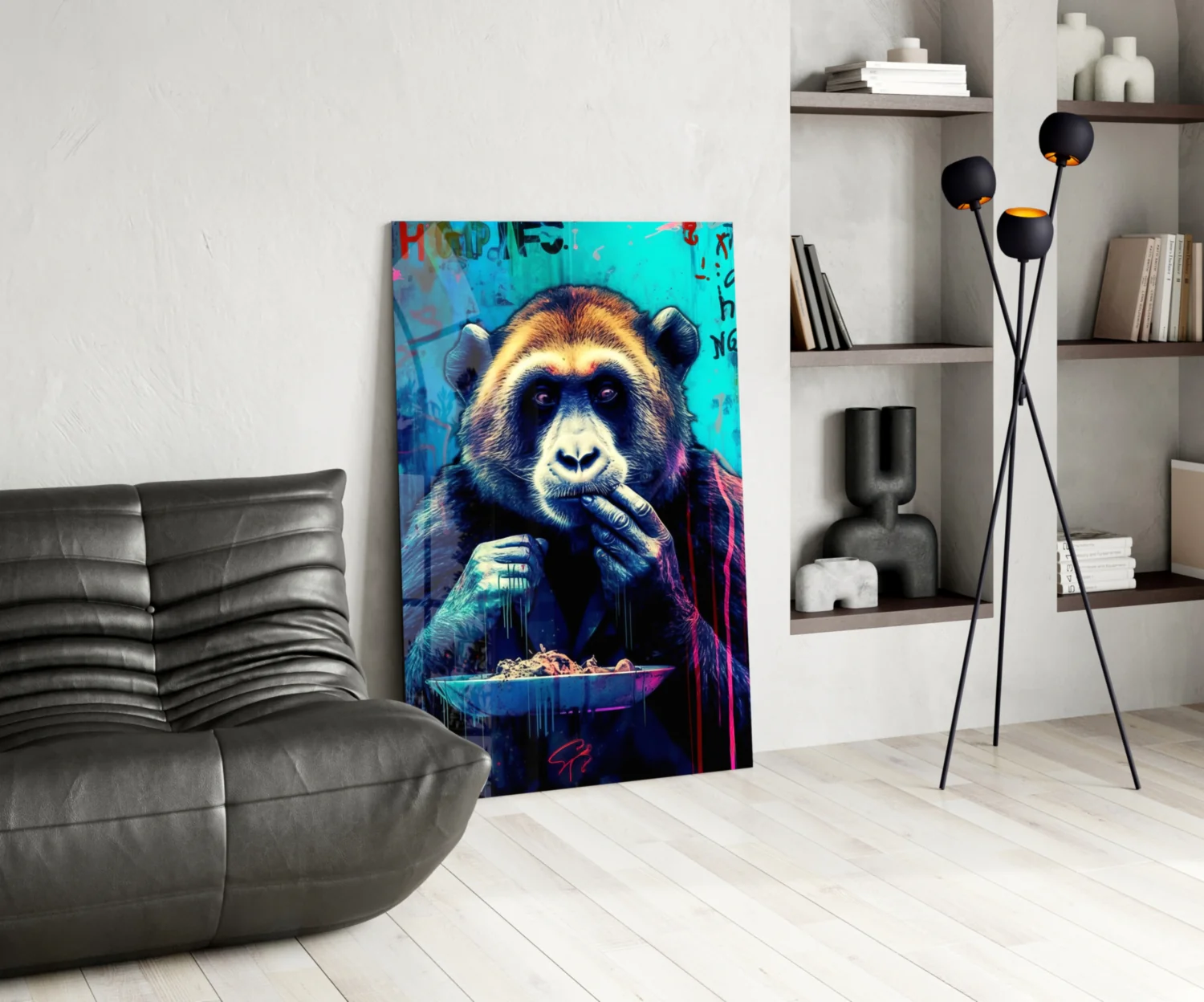 Hungry Monkey Glass Wall Art || Designer Collection - Image 5