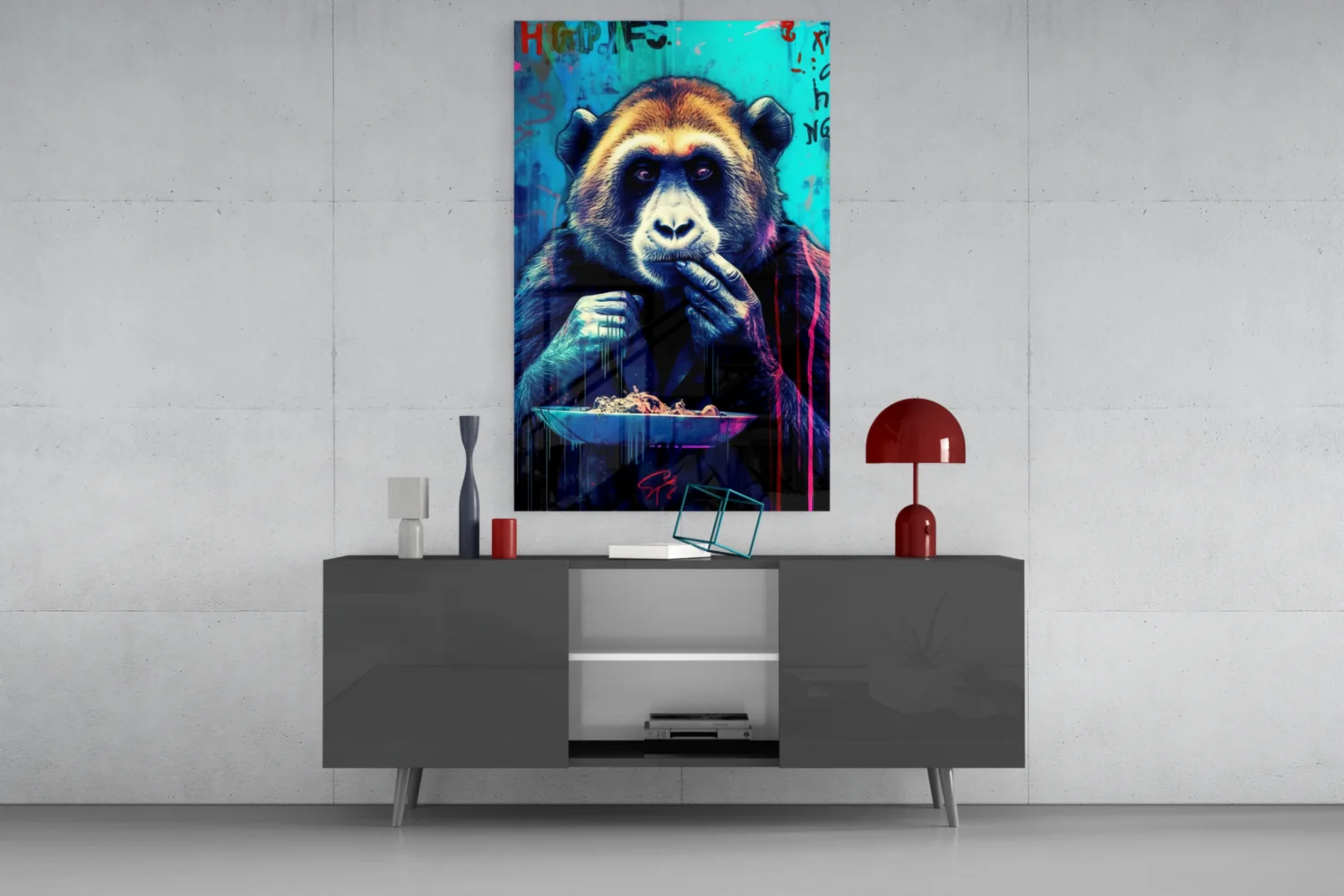 Hungry Monkey Glass Wall Art || Designer Collection - Image 8
