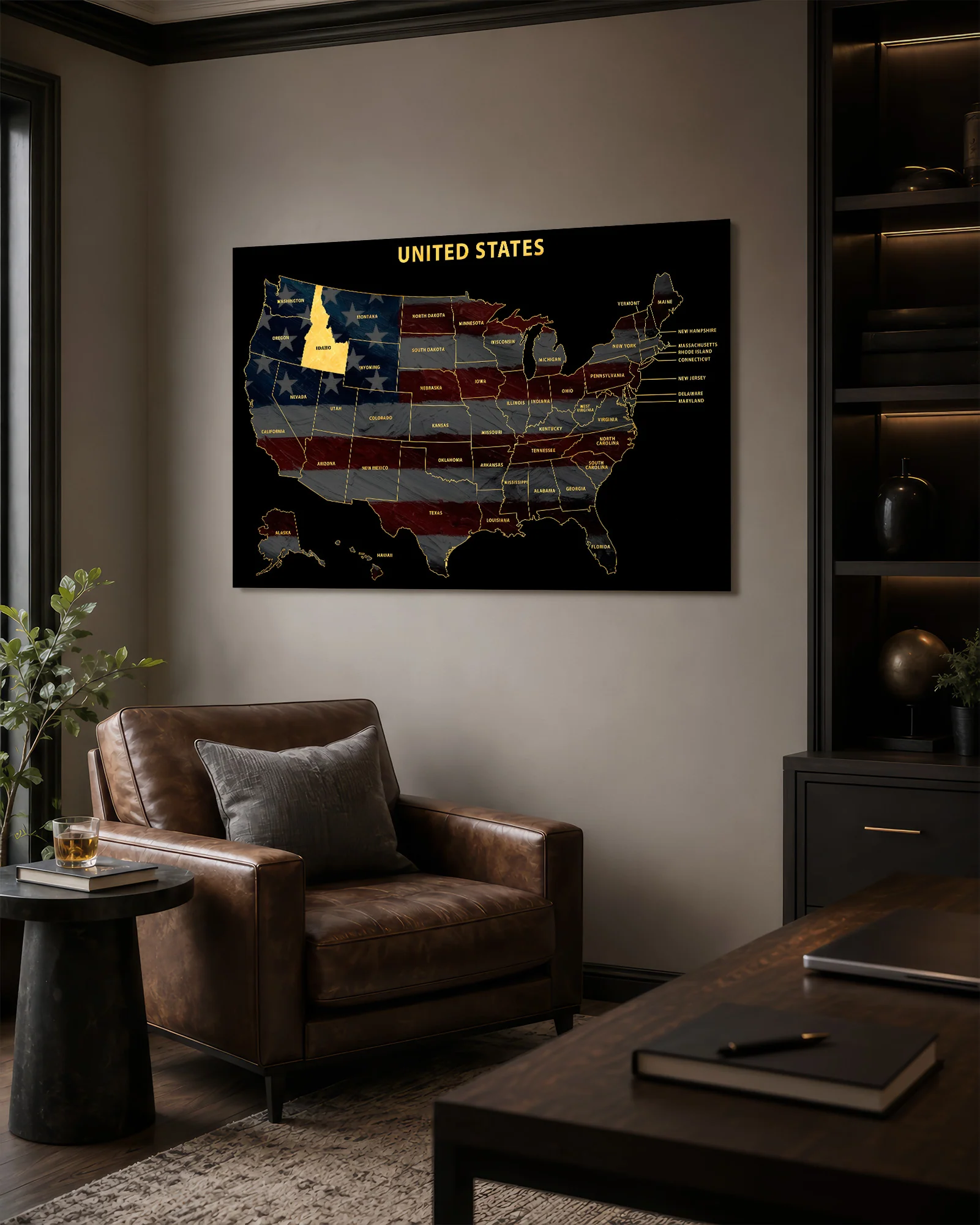 Idaho State Map — Haptic 3D Embossed Metal Wall Art - Image 5
