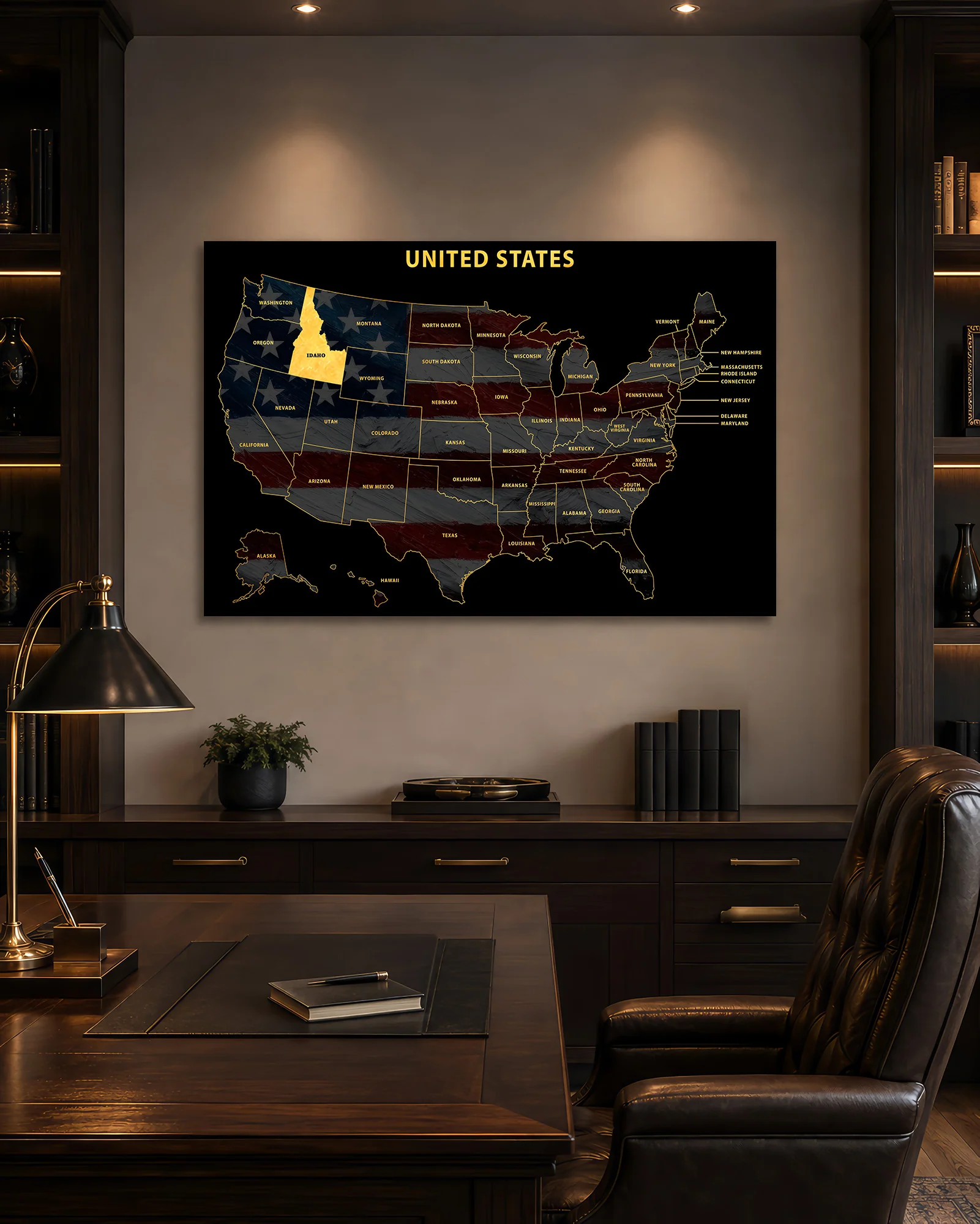 Idaho State Map — Haptic 3D Embossed Metal Wall Art - Image 8