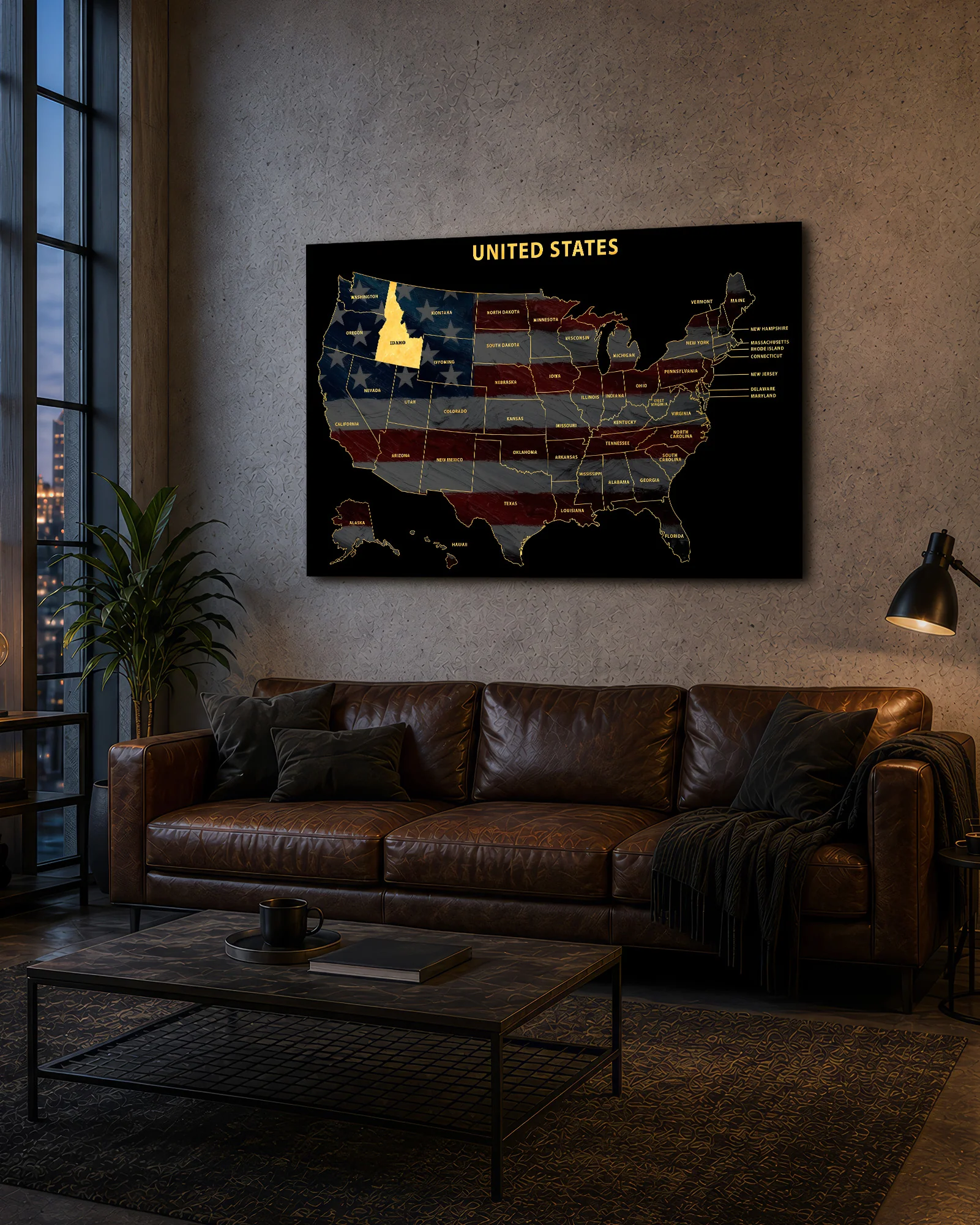 Idaho State Map — Haptic 3D Embossed Metal Wall Art - Image 9