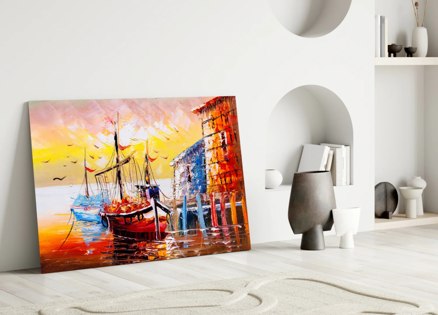 Illustration Ships Glass Wall Art - Image 3