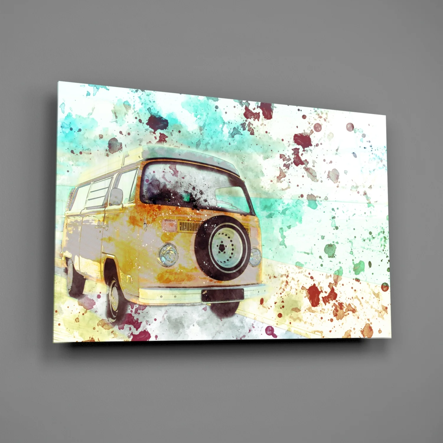Illustration Vintage Rounded Car Glass Wall Art - Image 2