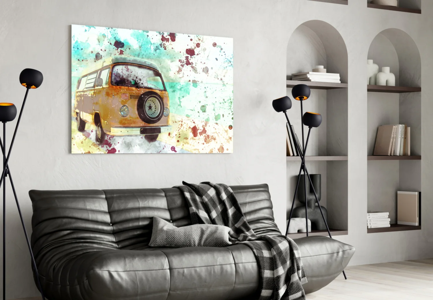 Illustration Vintage Rounded Car Glass Wall Art - Image 4