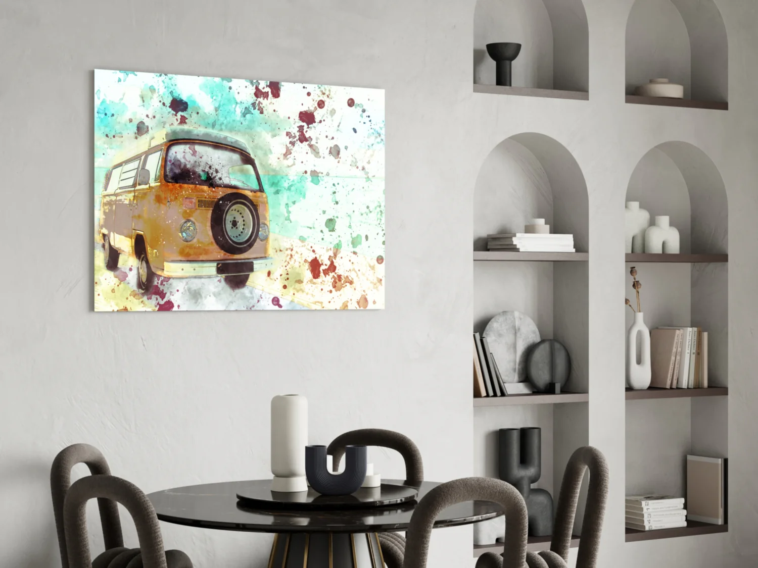 Illustration Vintage Rounded Car Glass Wall Art - Image 5