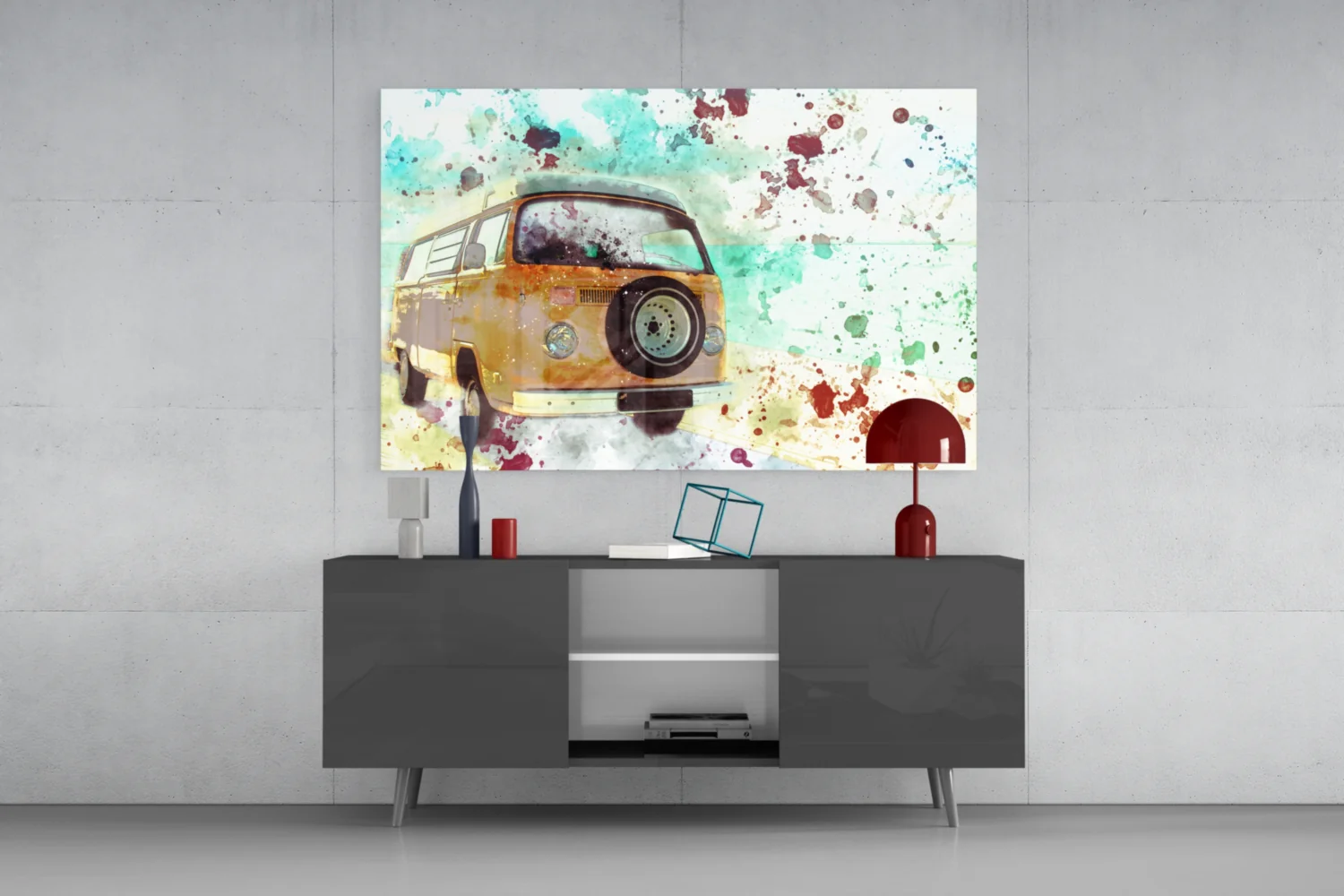 Illustration Vintage Rounded Car Glass Wall Art - Image 8