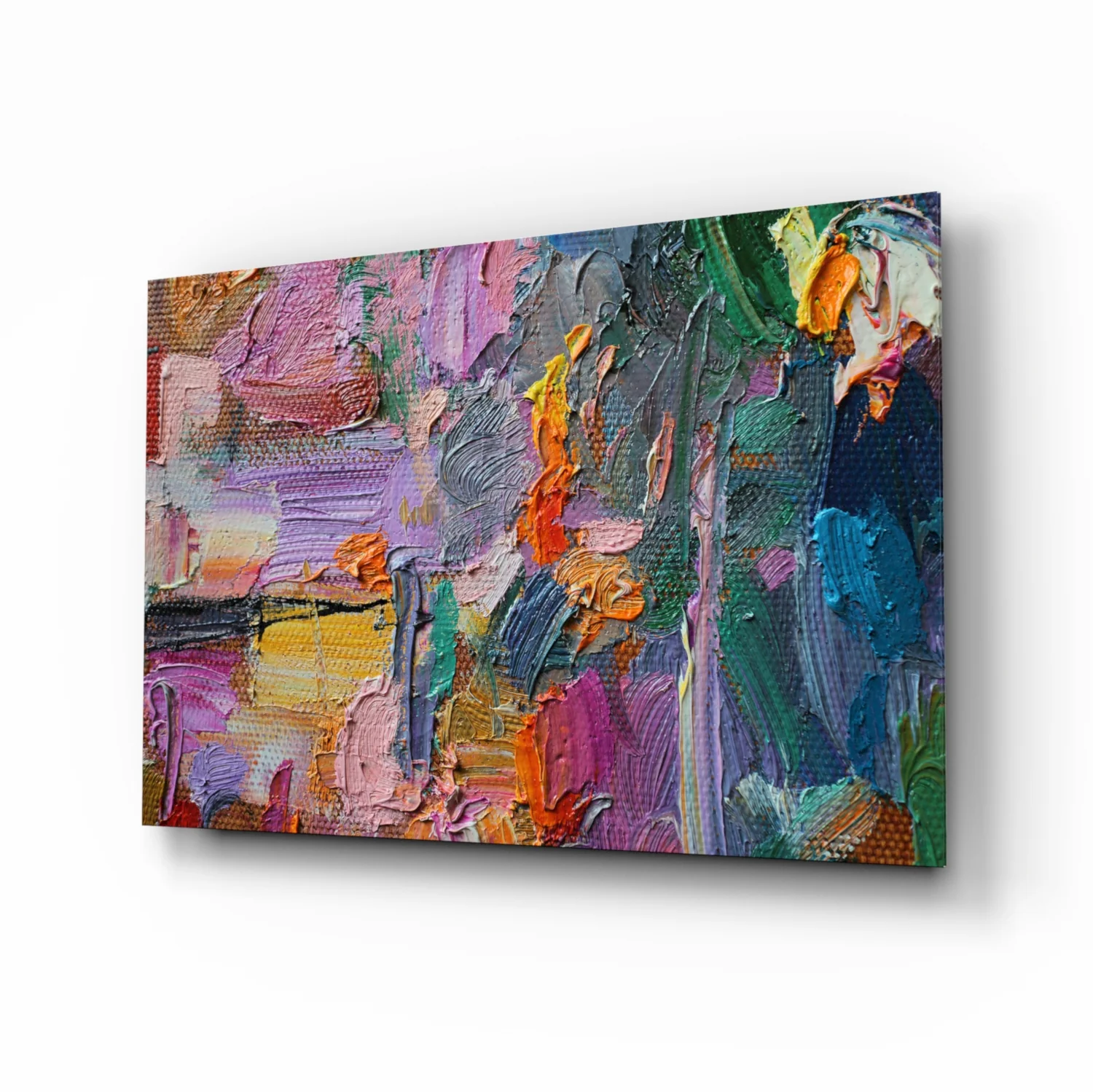 Impasto Multicolor Palette Knife Glass Wall Art - Image 2