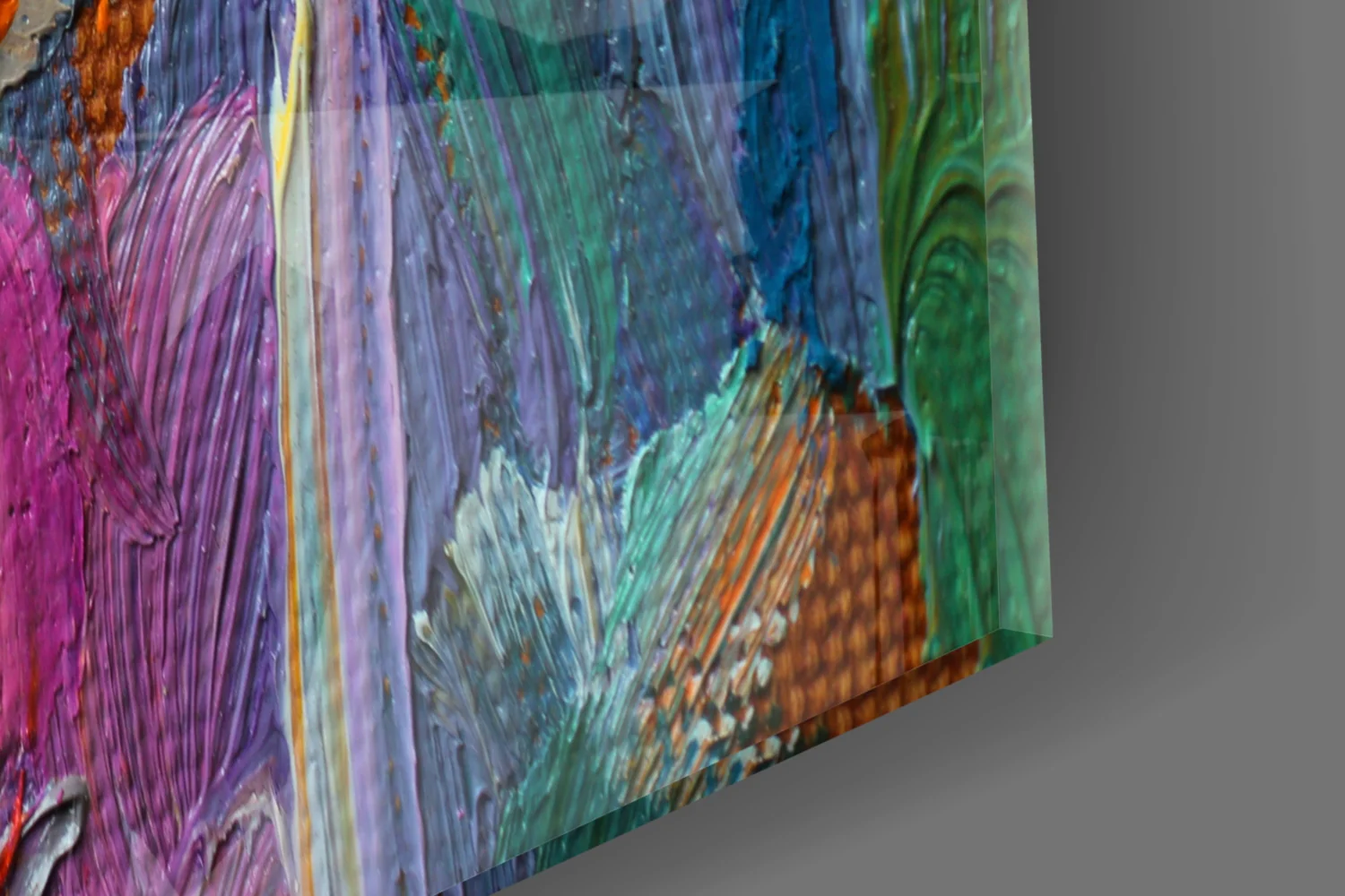 Impasto Multicolor Palette Knife Glass Wall Art - Image 8