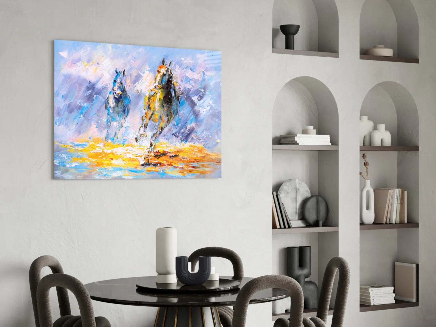 Impressionist Racing Horses Glass Wall Art - Image 5
