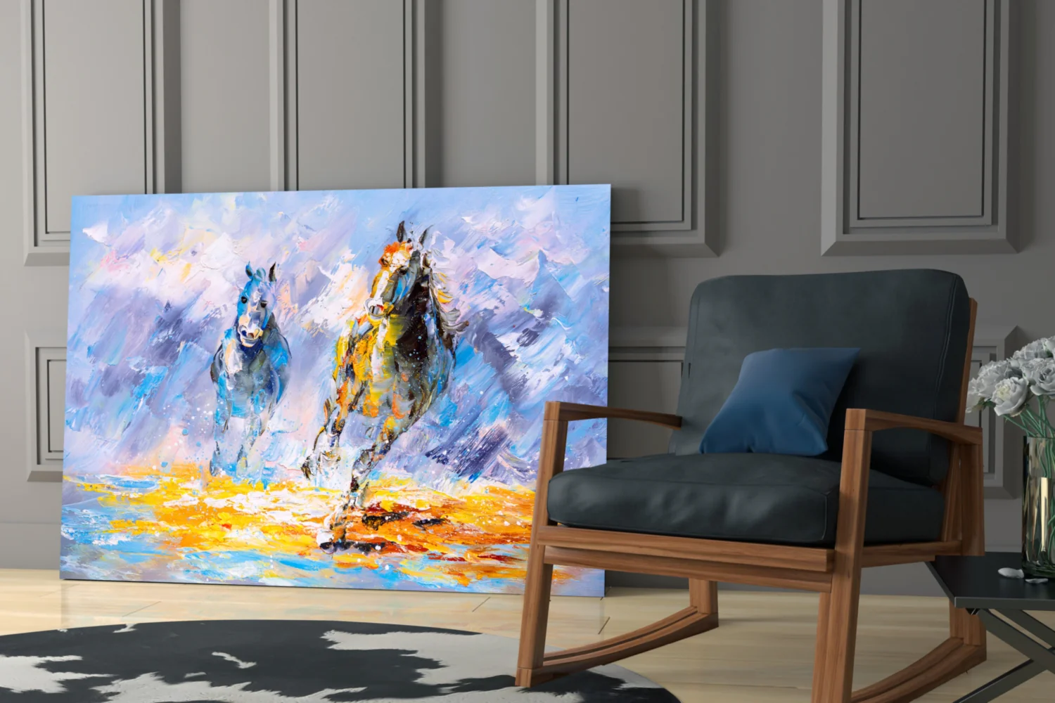 Impressionist Racing Horses Glass Wall Art - Image 6