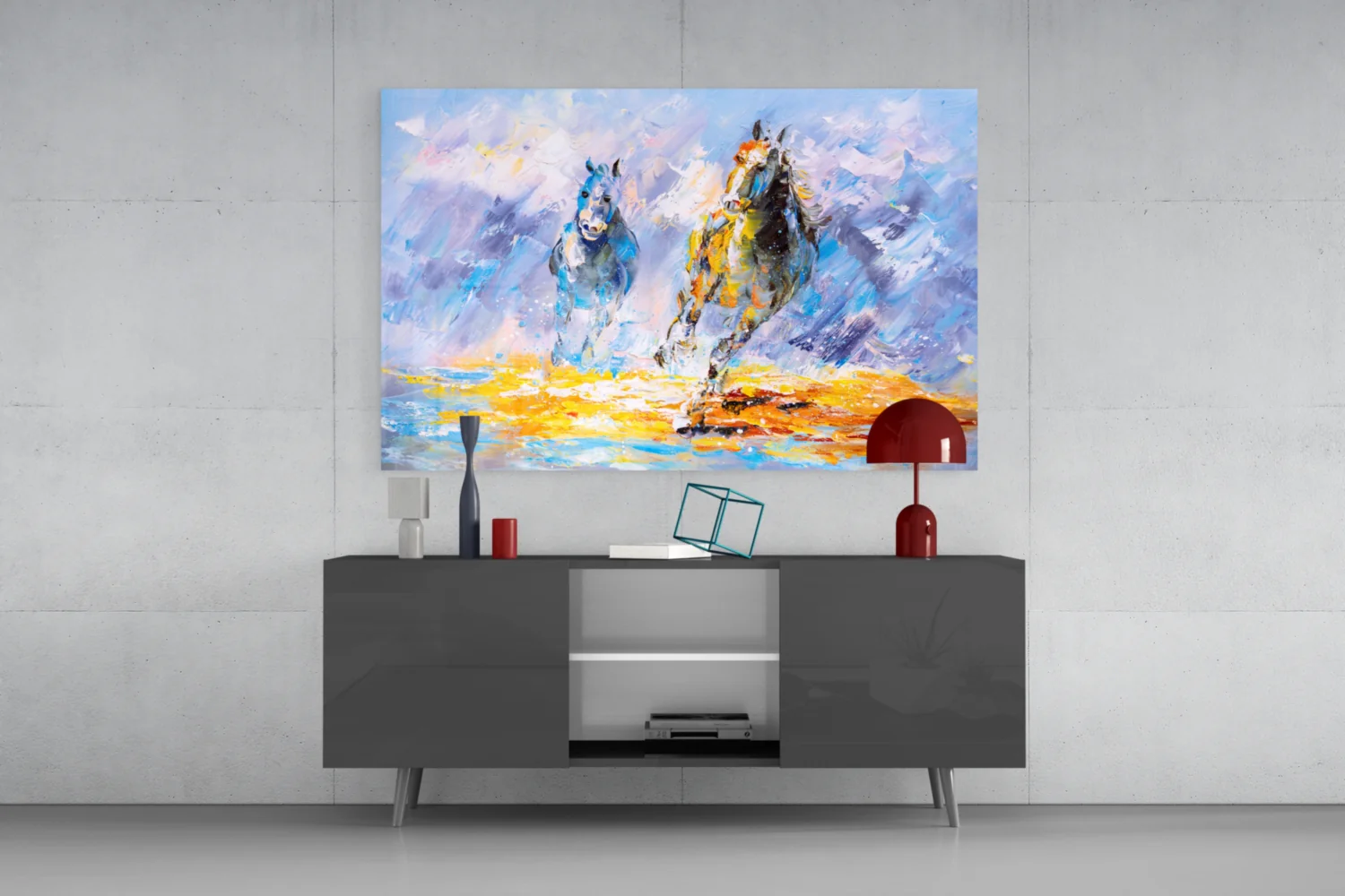 Impressionist Racing Horses Glass Wall Art - Image 8