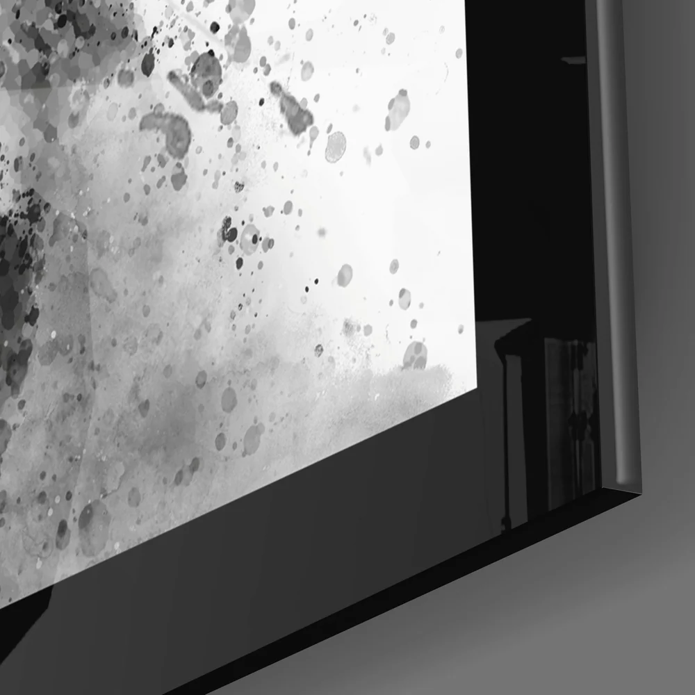 Ink Splatter Wolf Portrait Glass Wall Art - Image 3