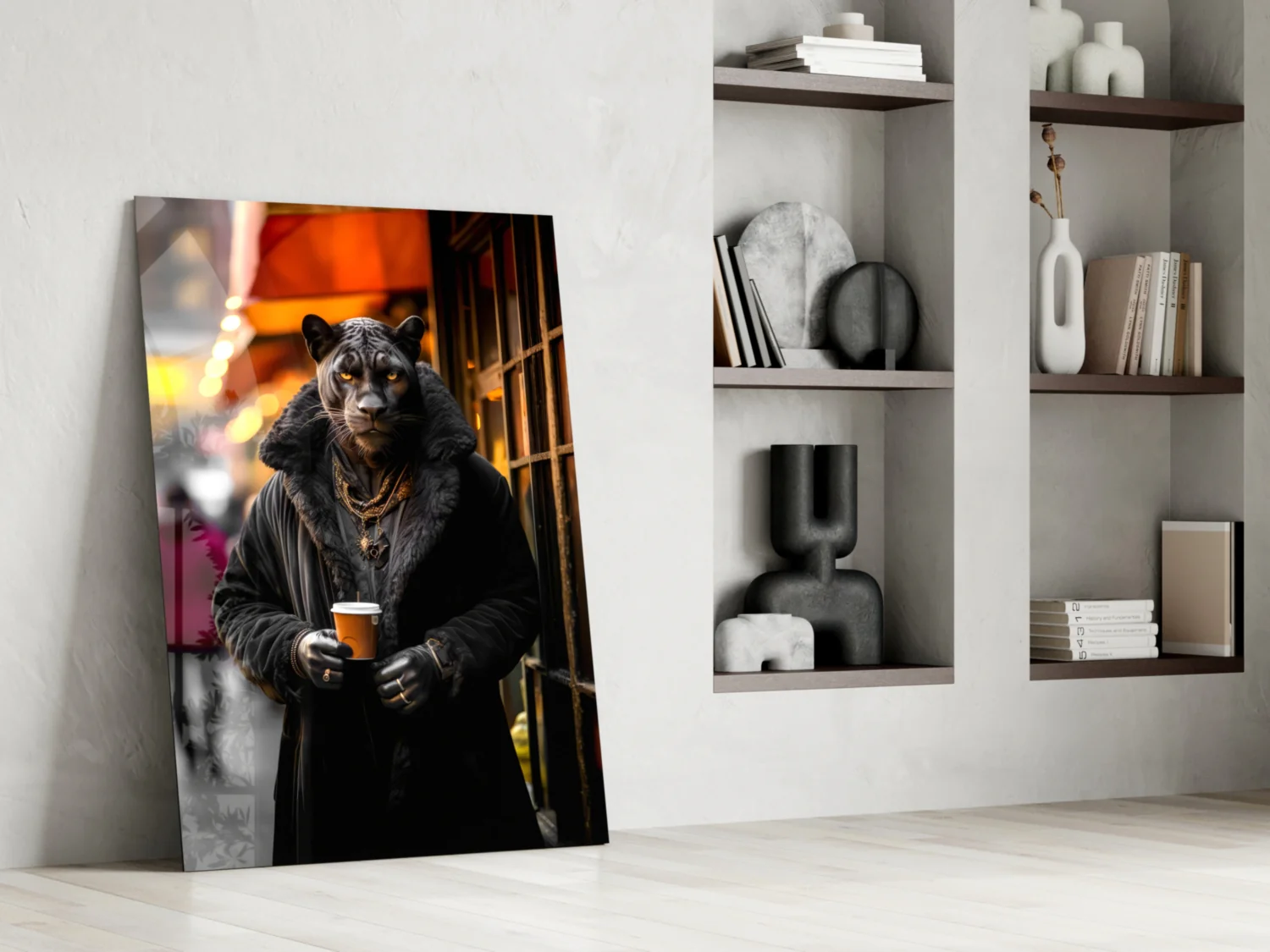 Java the Leopard Glass Wall Art || Designer's Collection - Image 7