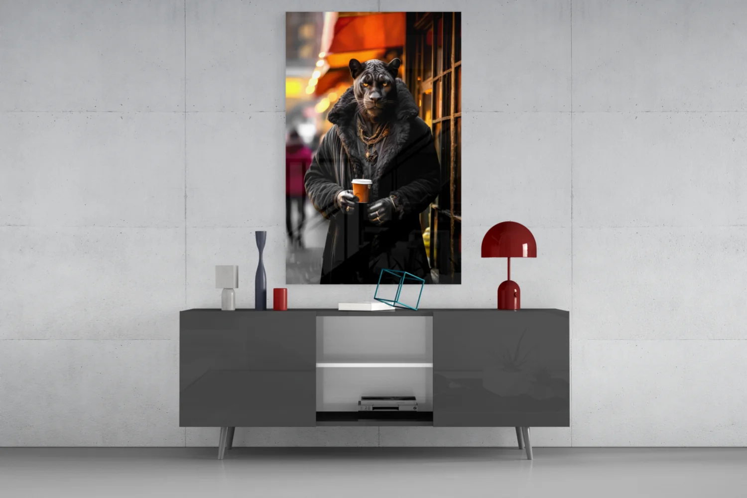 Java the Leopard Glass Wall Art || Designer's Collection - Image 9