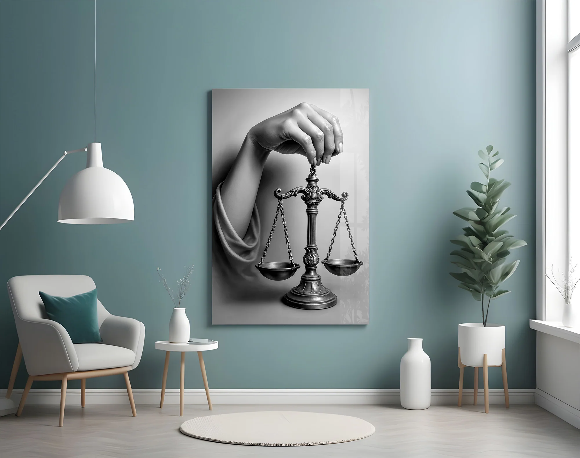 Justice Scale Hand Glass Wall Art - Image 4