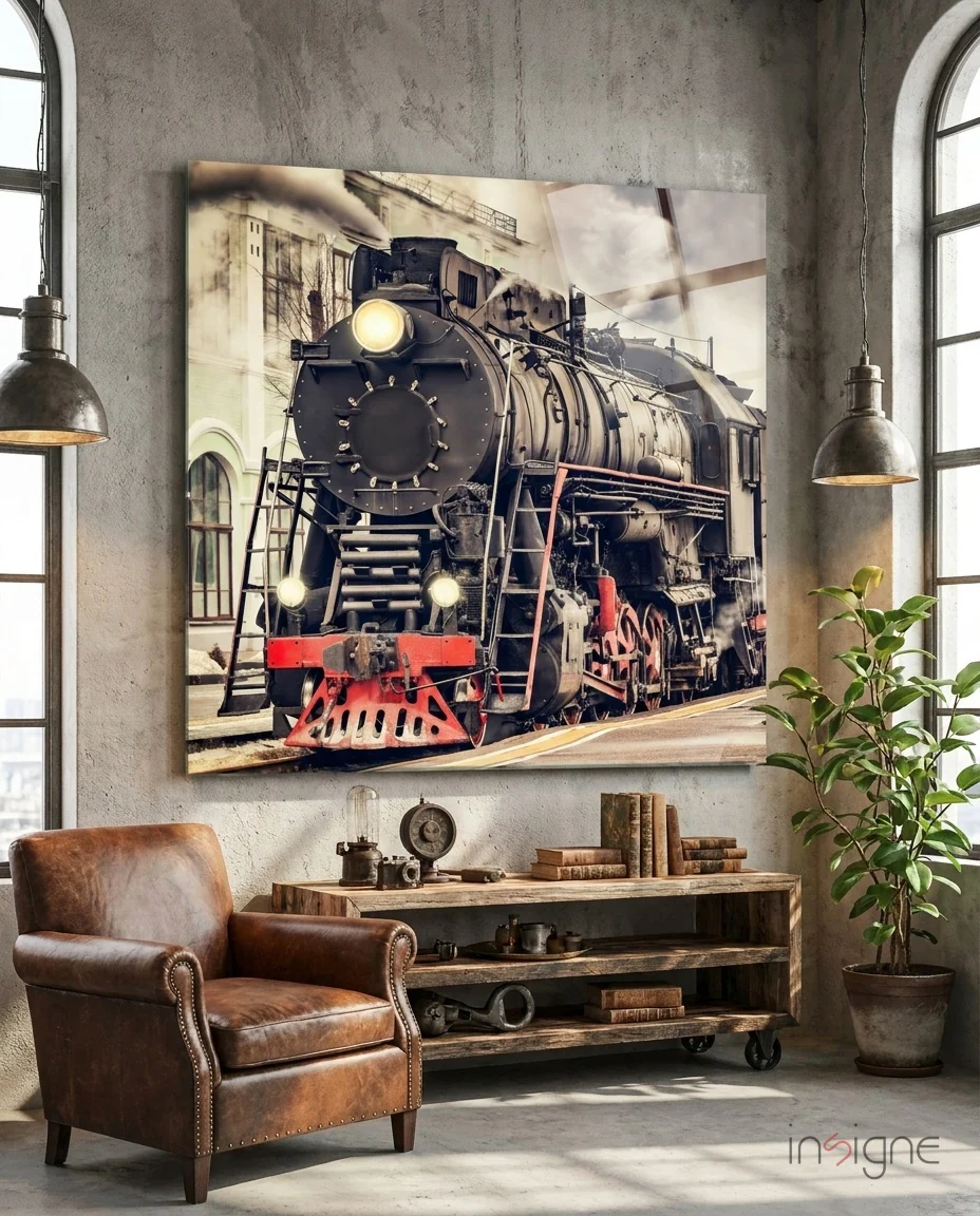 Train Glass Wall Art