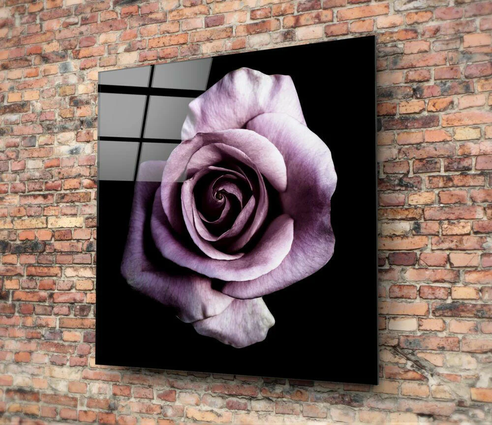 Purple Rose Glass Wall Art - Image 3