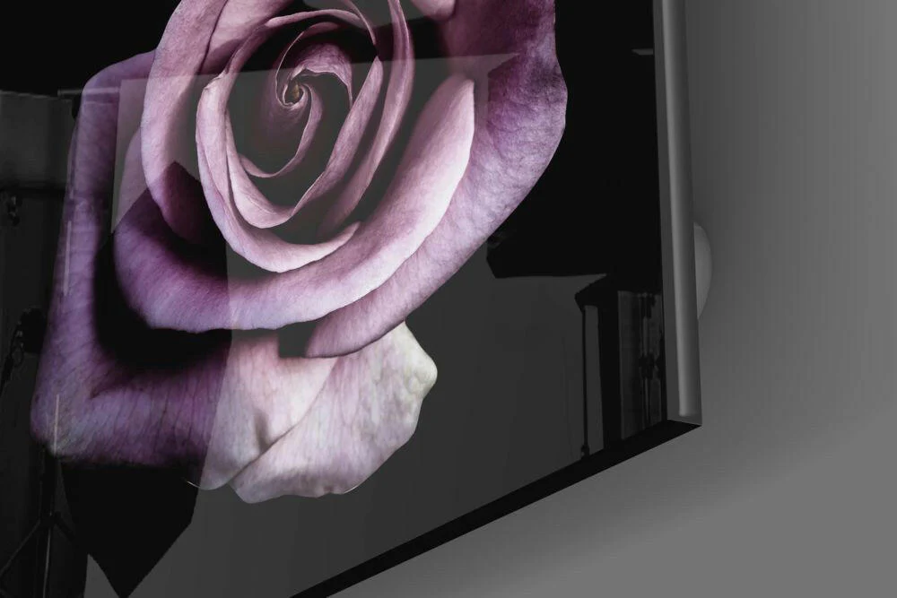 Purple Rose Glass Wall Art - Image 4