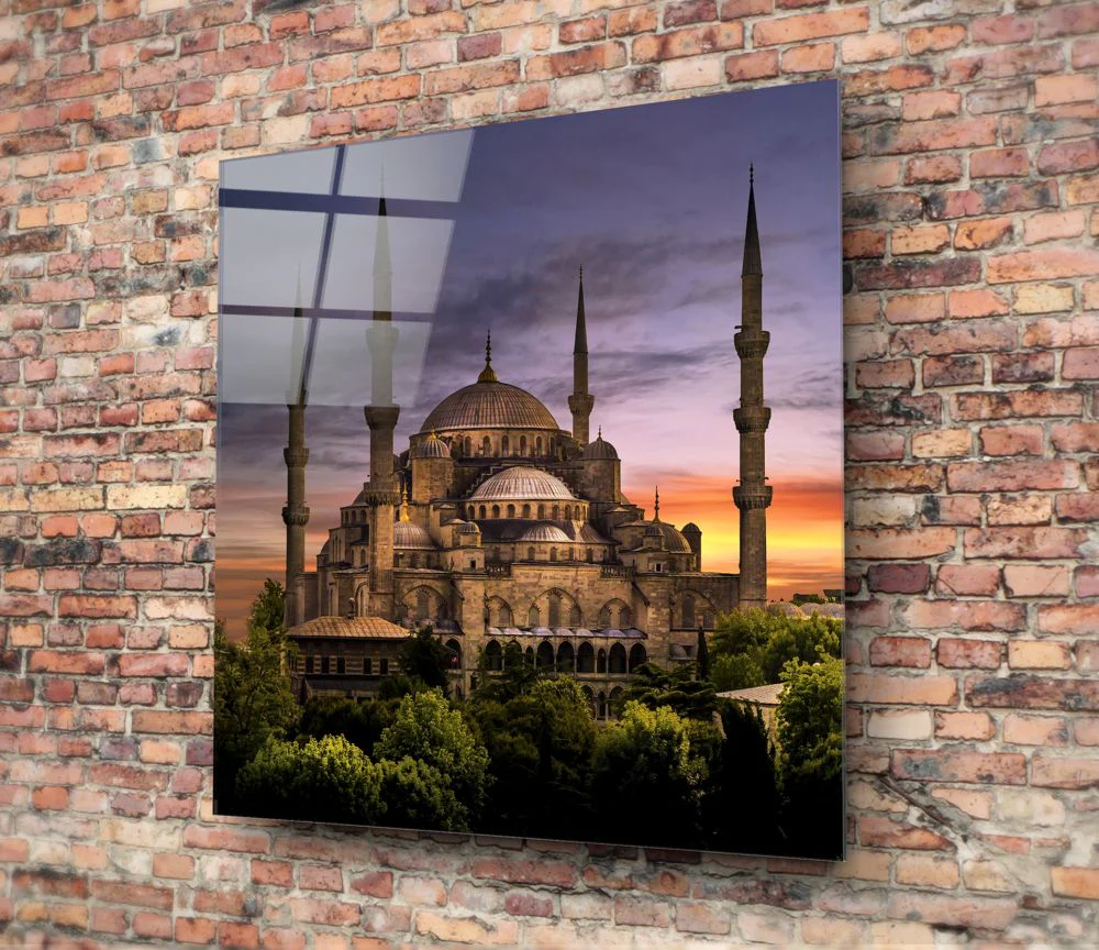 Blue Mosque Glass Wall Art - Image 3
