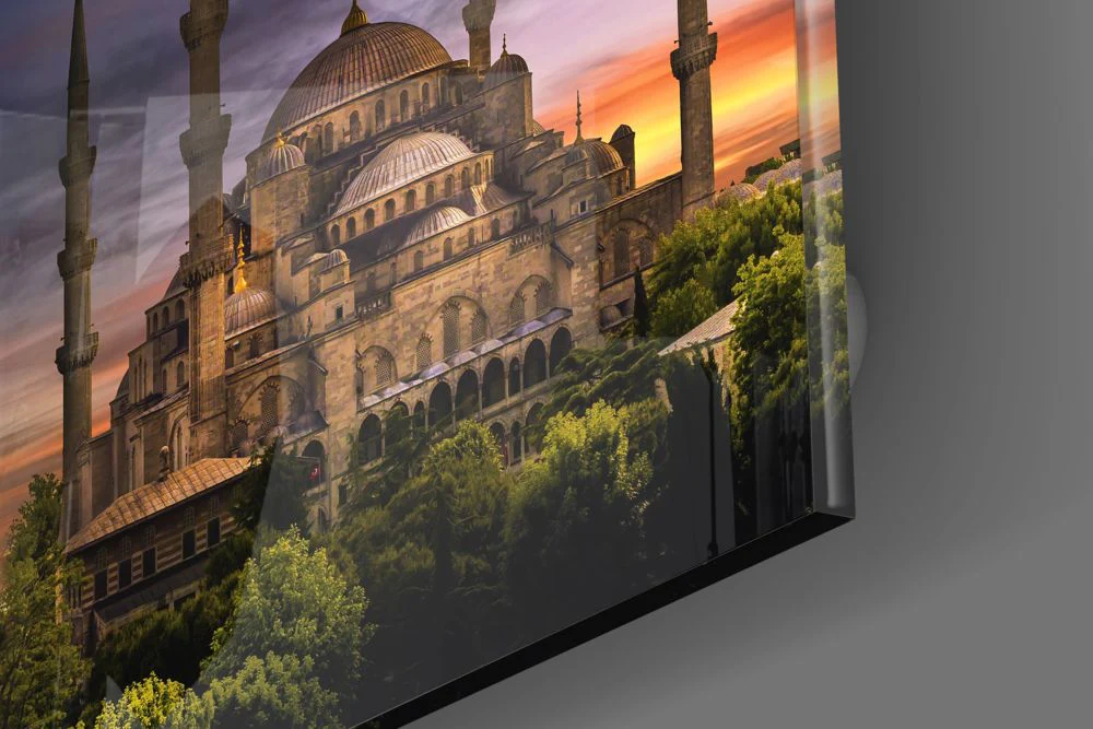 Blue Mosque Glass Wall Art - Image 4