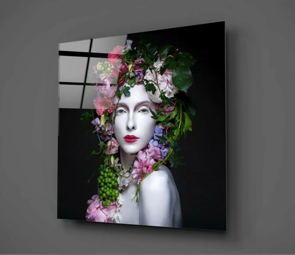 Woman Portrait 2 Glass Wall Art - Image 2