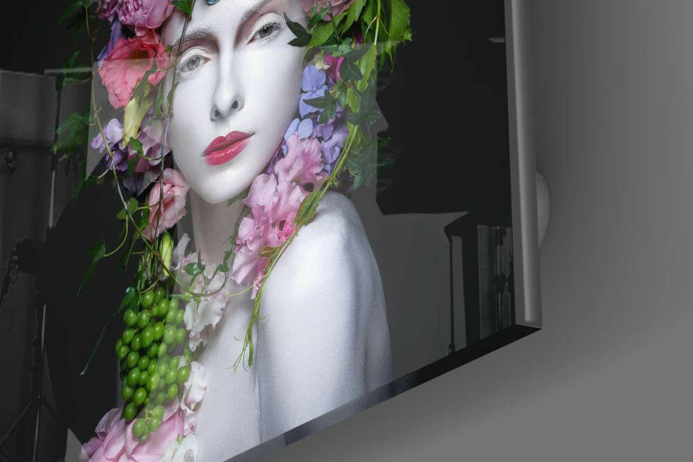 Woman Portrait 2 Glass Wall Art - Image 3