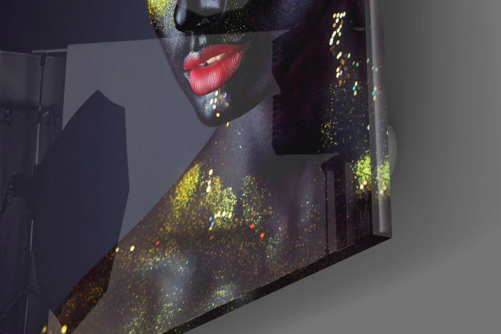 Woman Portrait 2 Glass Wall Art - Image 3