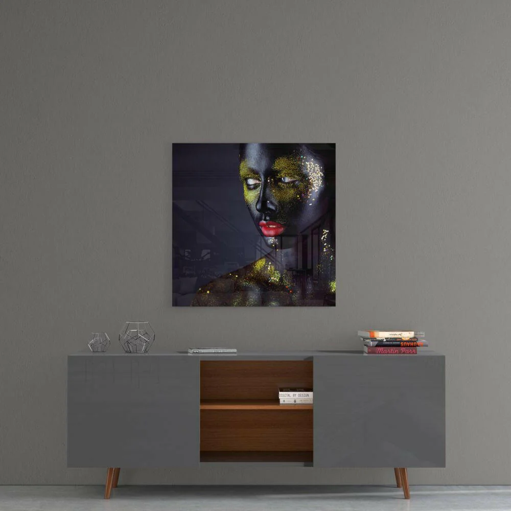 Woman Portrait 2 Glass Wall Art - Image 4