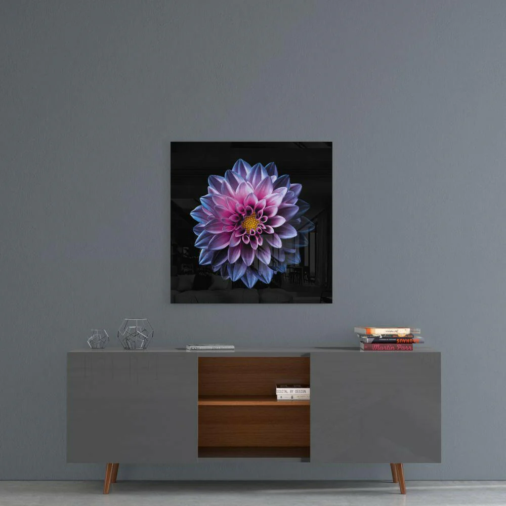 Purple Flower Glass Wall Art - Image 4