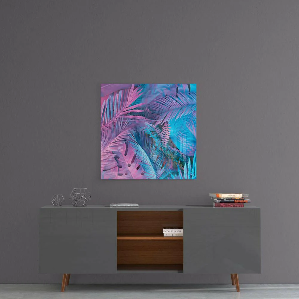 Tropical Leaves Glass Wall Art - Image 4