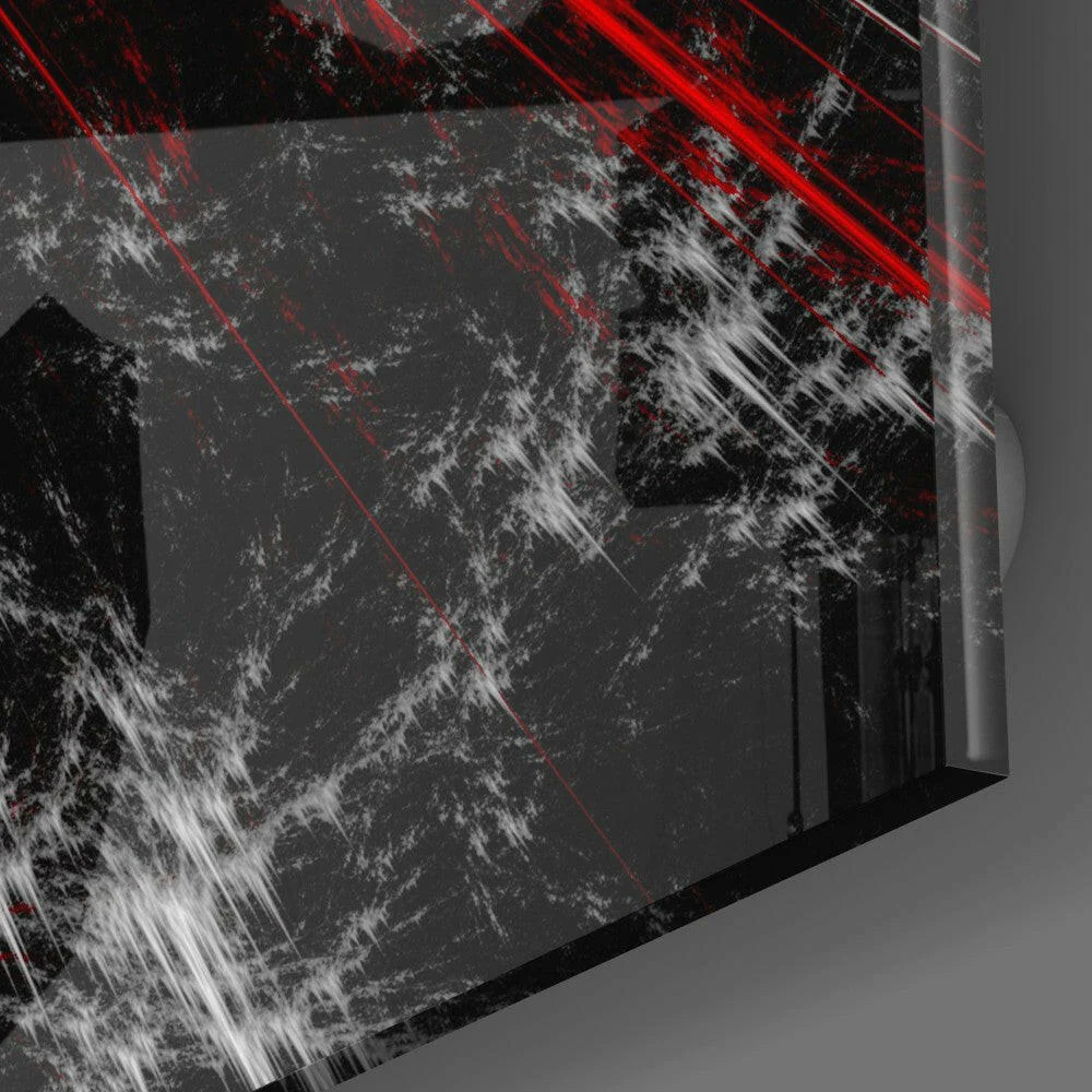 Red Explosion Glass Wall Art - Image 3