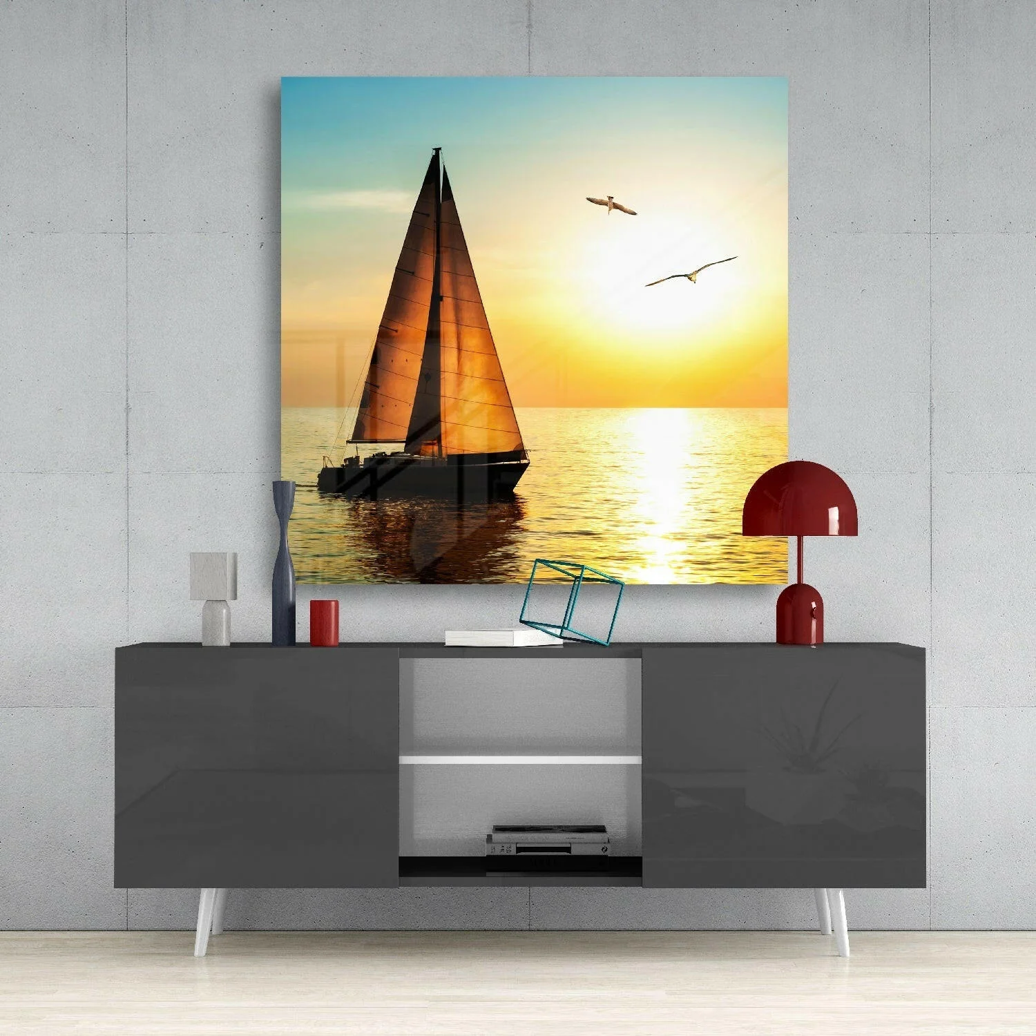 Sailboat Glass Wall Art - Image 4
