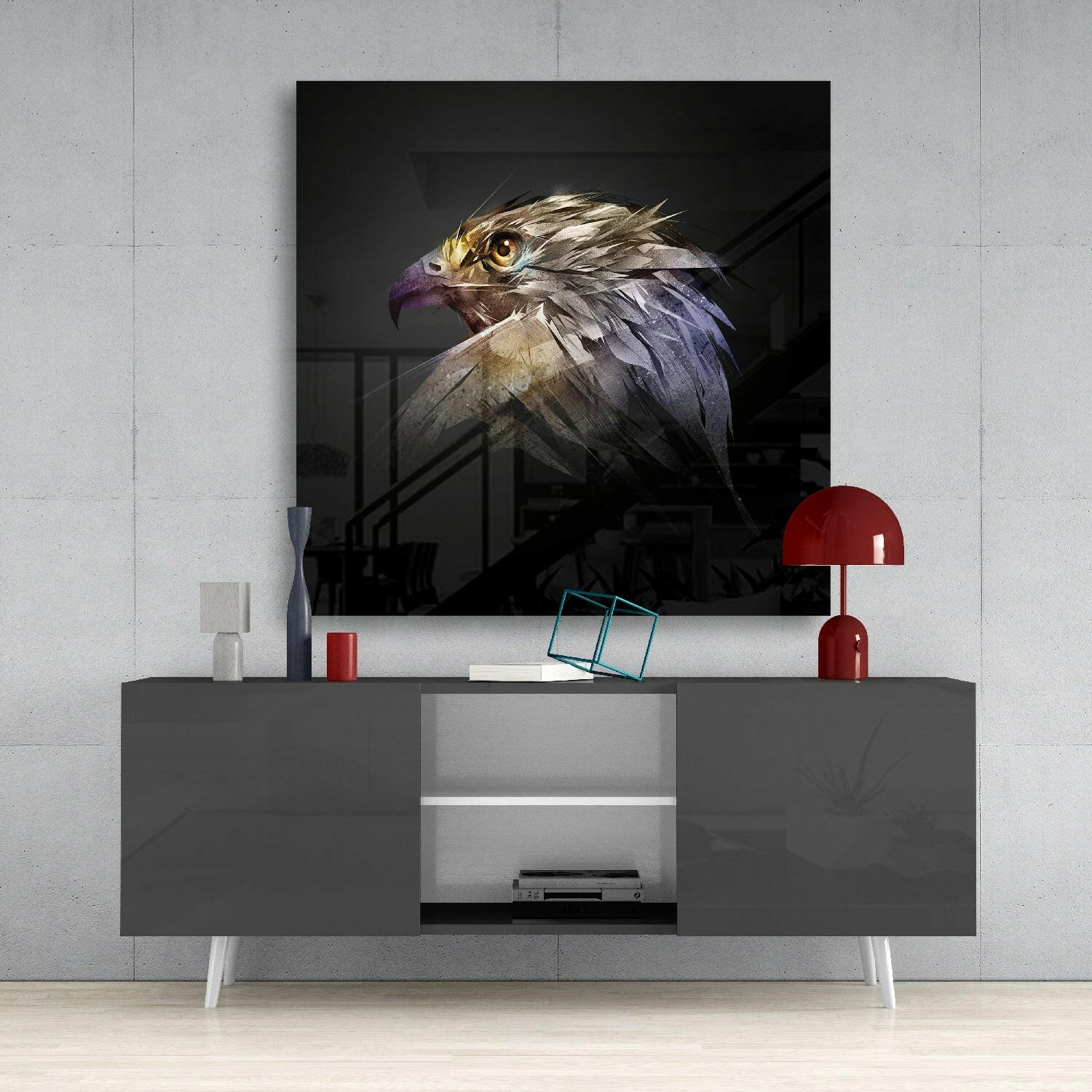 Falcon Glass Wall Art - Image 4