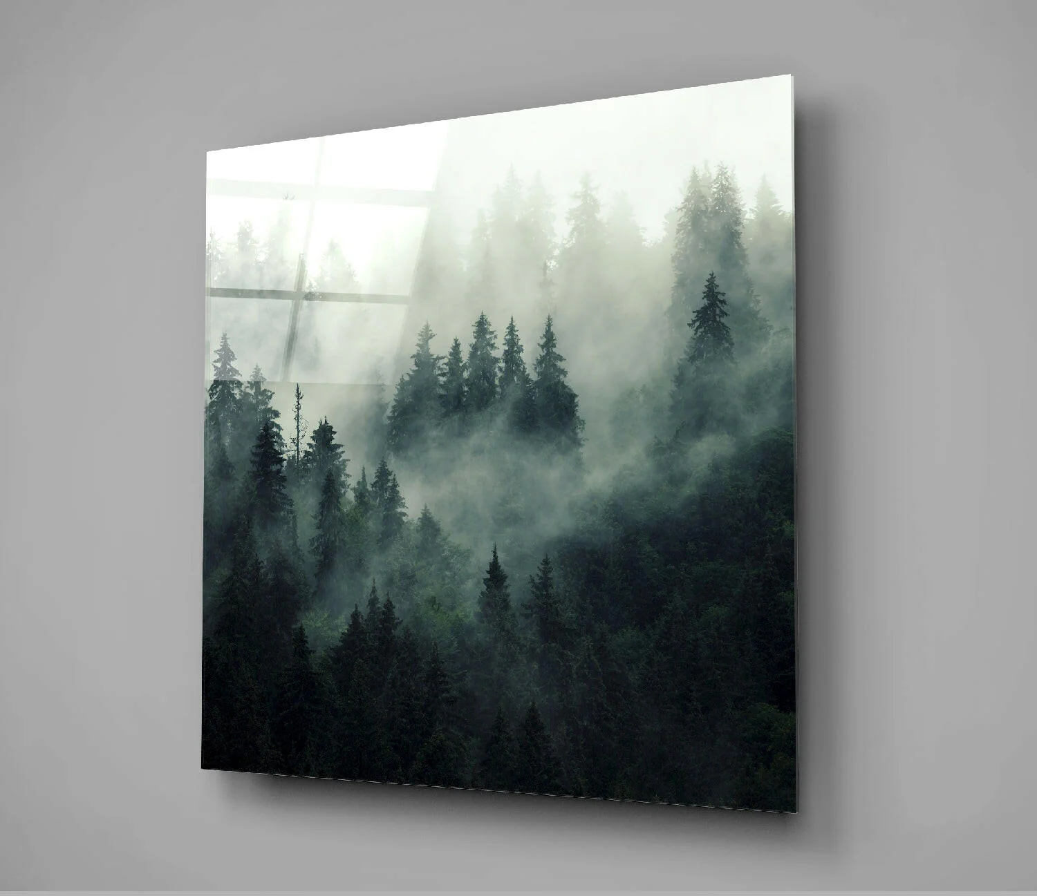 Foggy Forest Glass Wall Art - Image 3