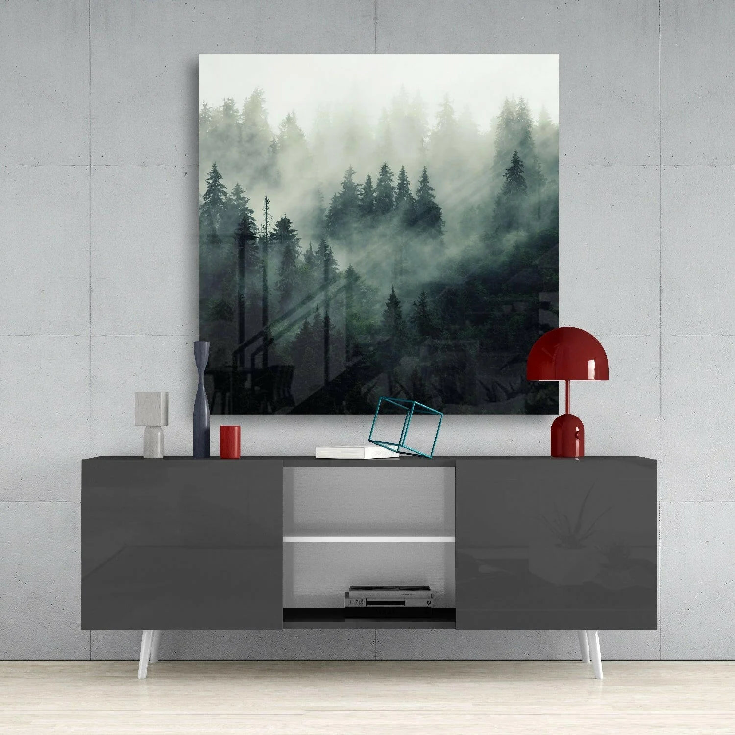 Foggy Forest Glass Wall Art - Image 4