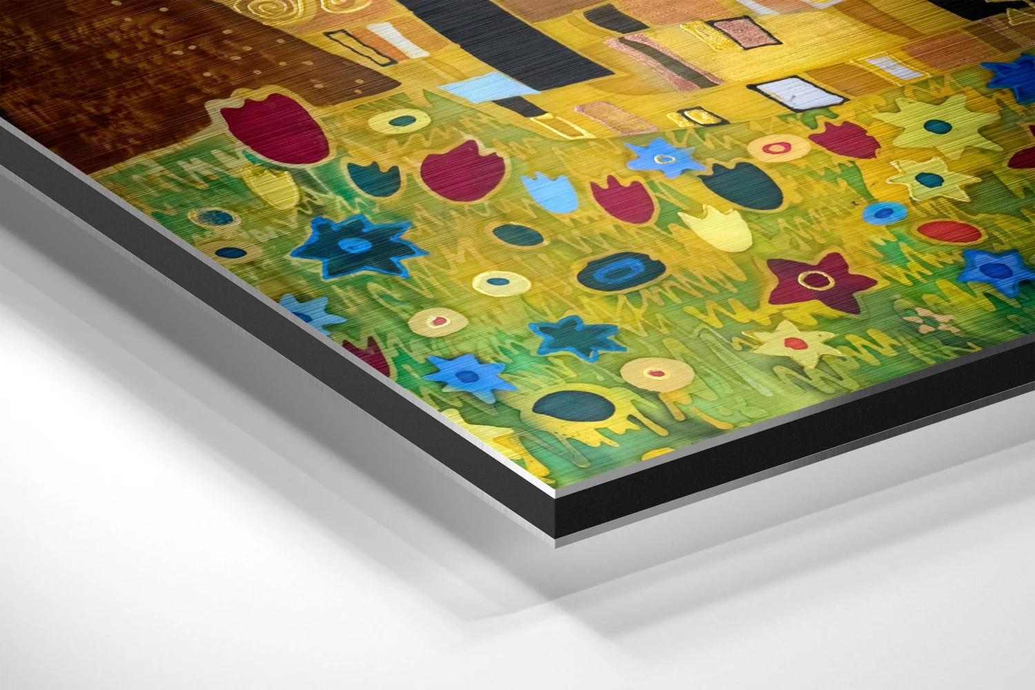 Klimt's Kiss Brushed Aluminium Dibond Wall Art - Image 2