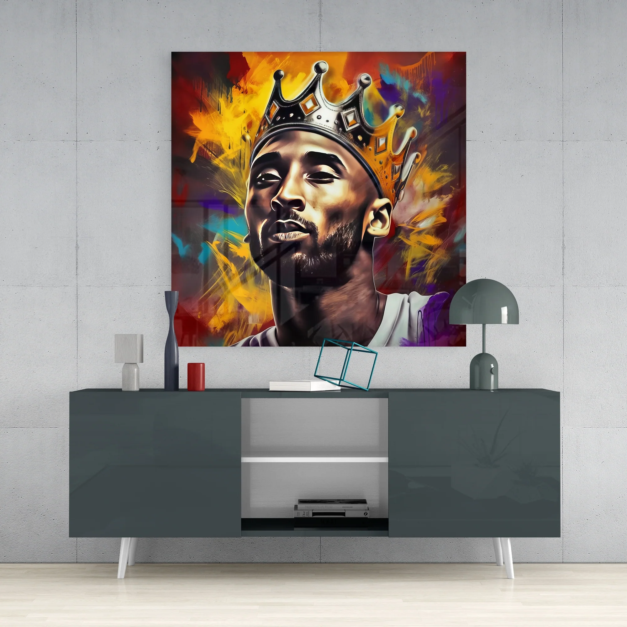 Basketball Court Legend Glass Wall Art || Designers Collection - Image 4