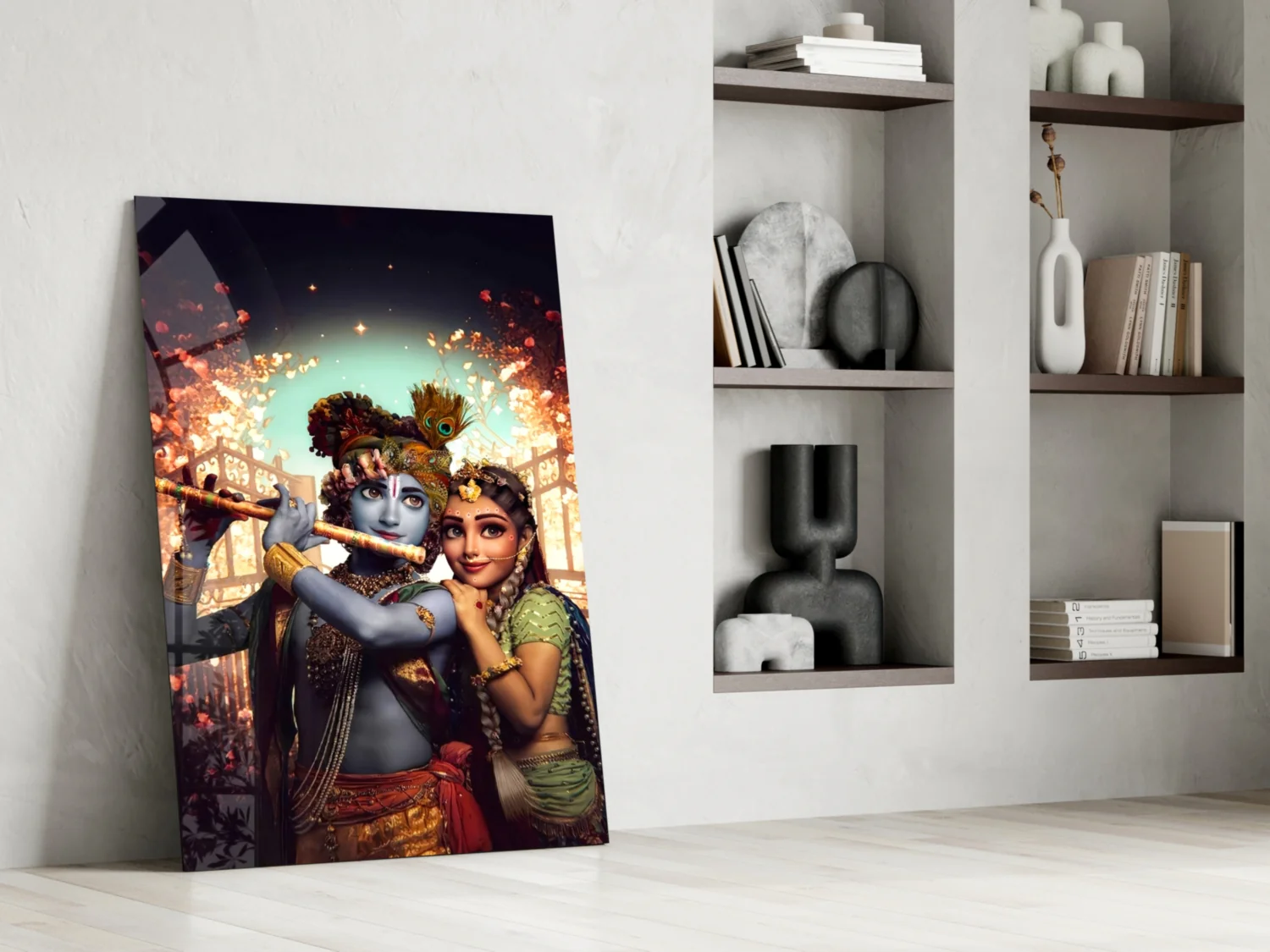 Krishna and Radha Glass Wall Art - Image 6