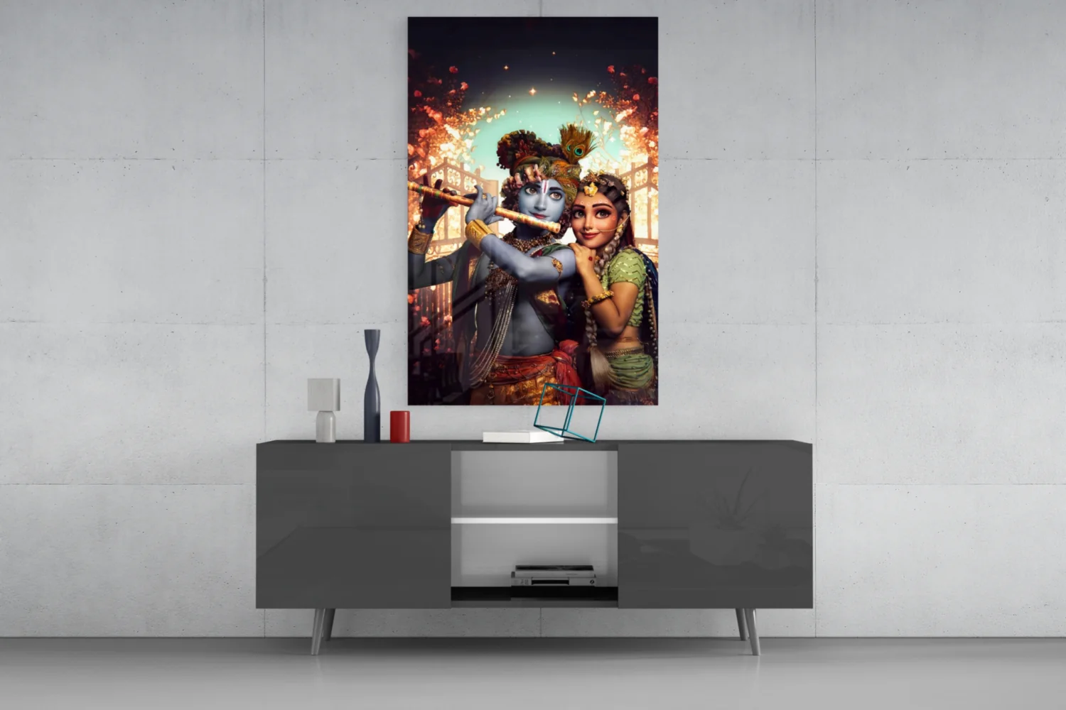 Krishna and Radha Glass Wall Art - Image 8