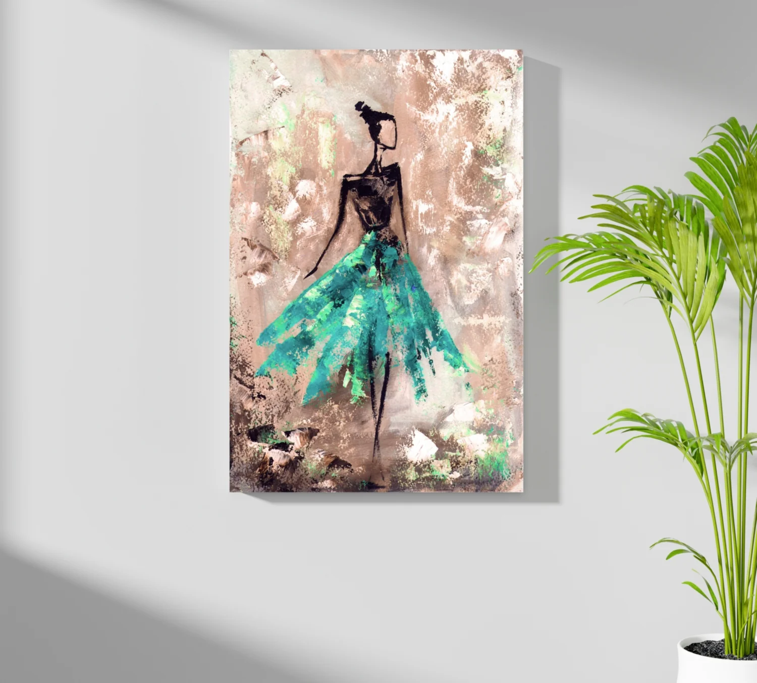 Lady in Green Dress Aluminum Print - Image 7