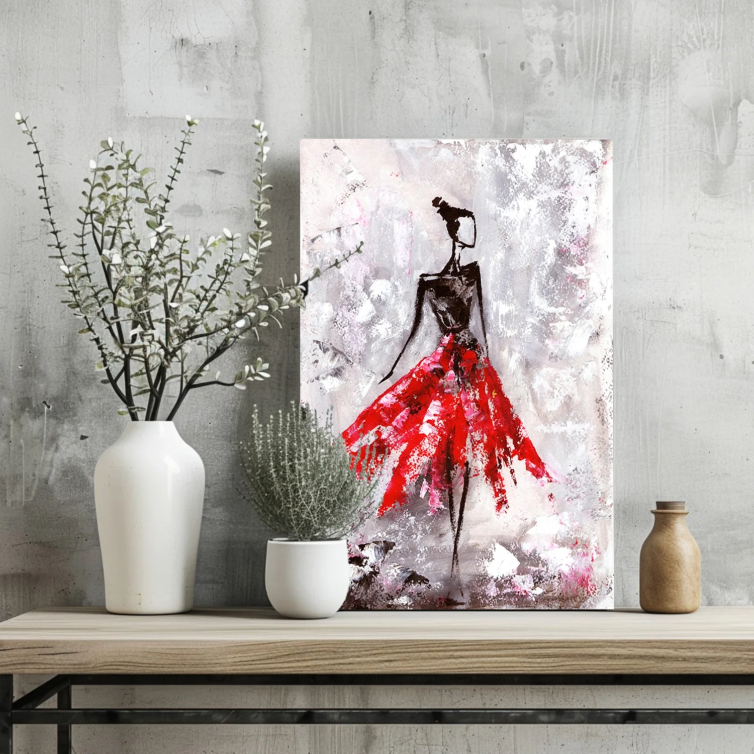 Lady in Red Dress Aluminum Print - Image 2