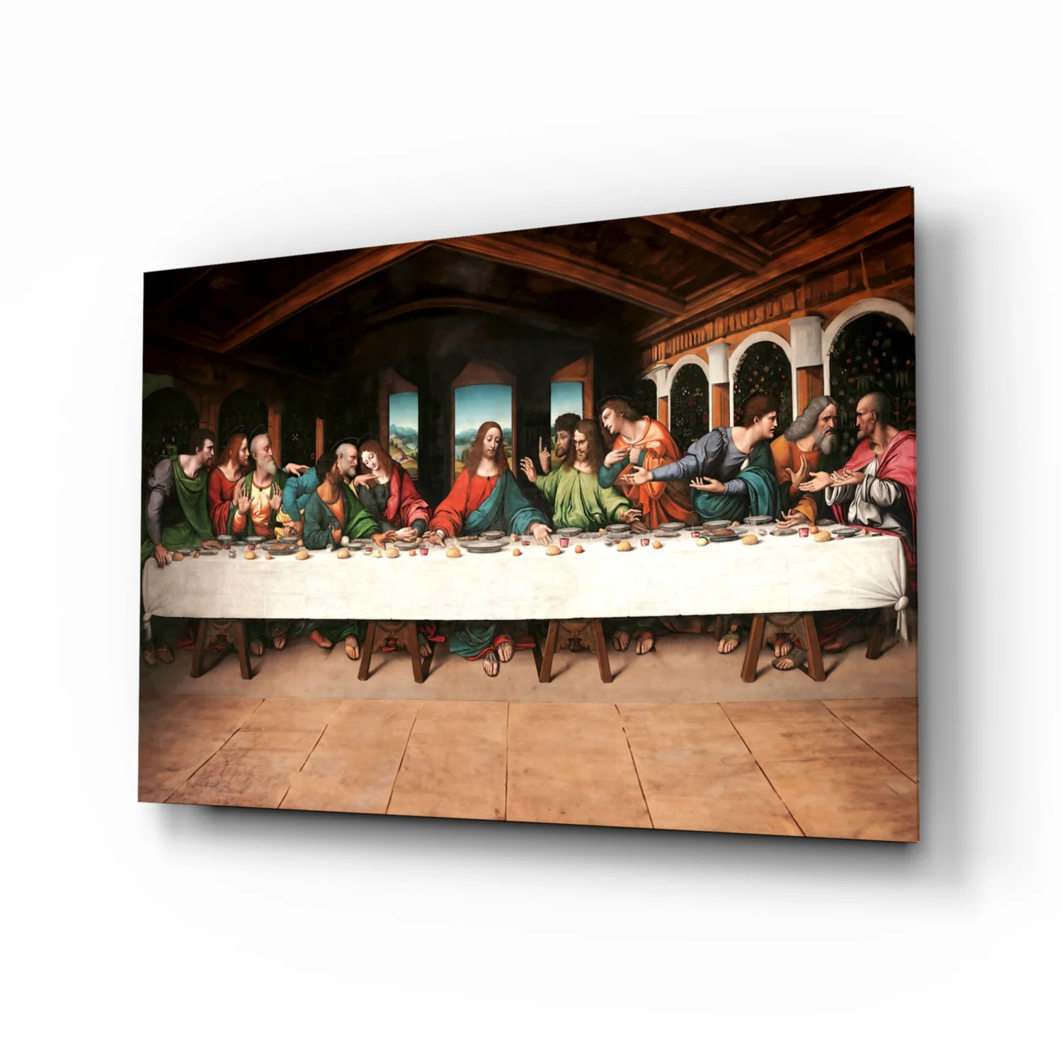 Last Supper Remastered Glass Wall Art