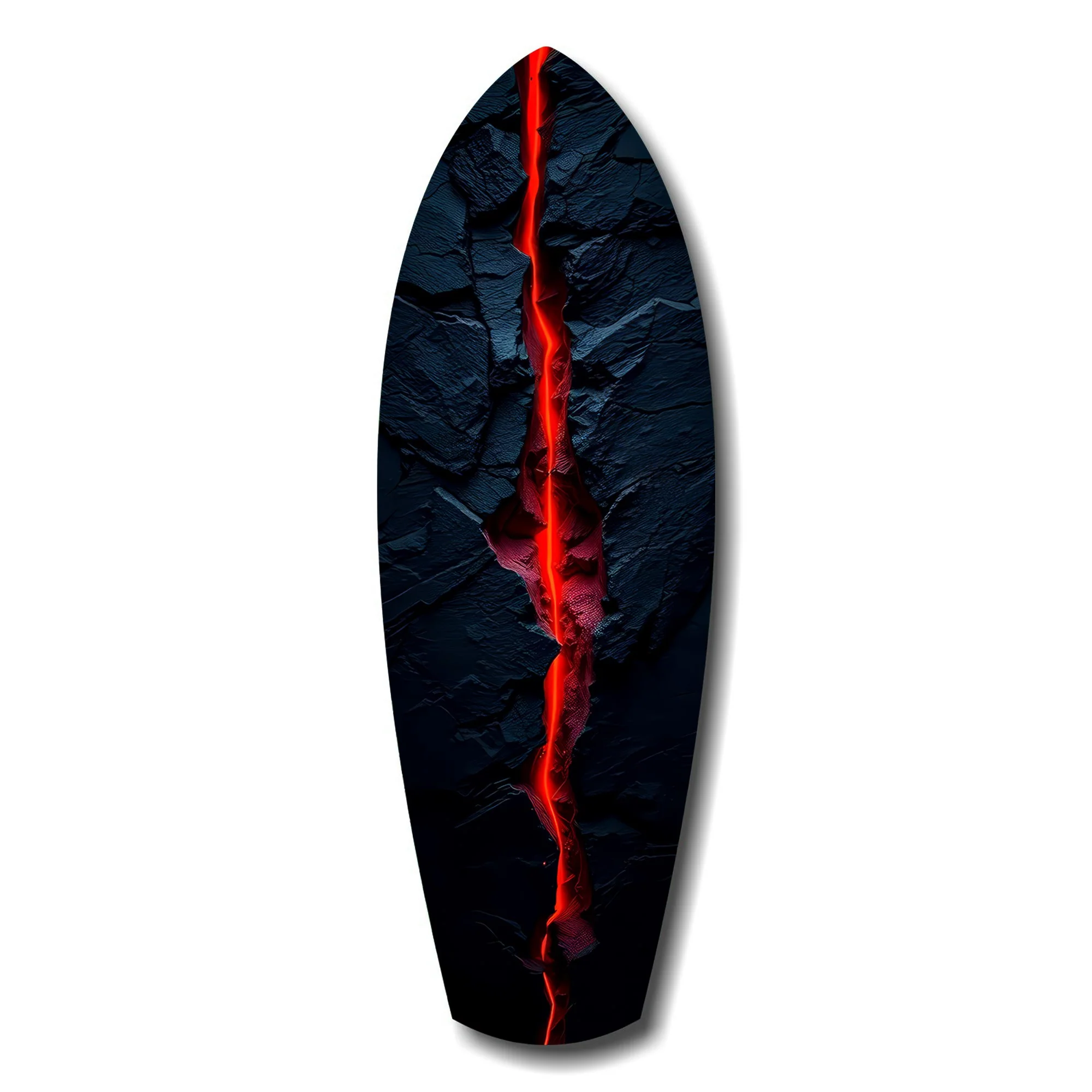 Lava Crack Black Stone Glow Glass Wall Art