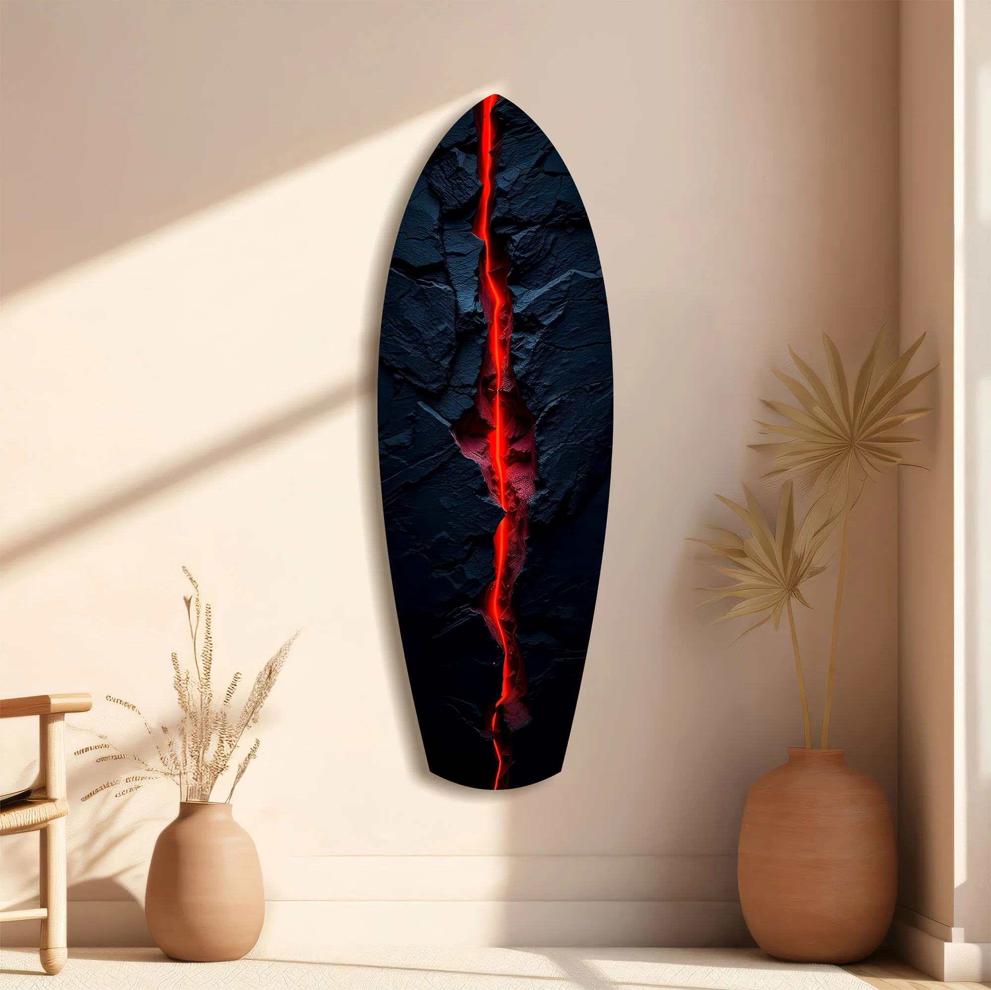 Lava Crack Black Stone Glow Glass Wall Art - Image 11