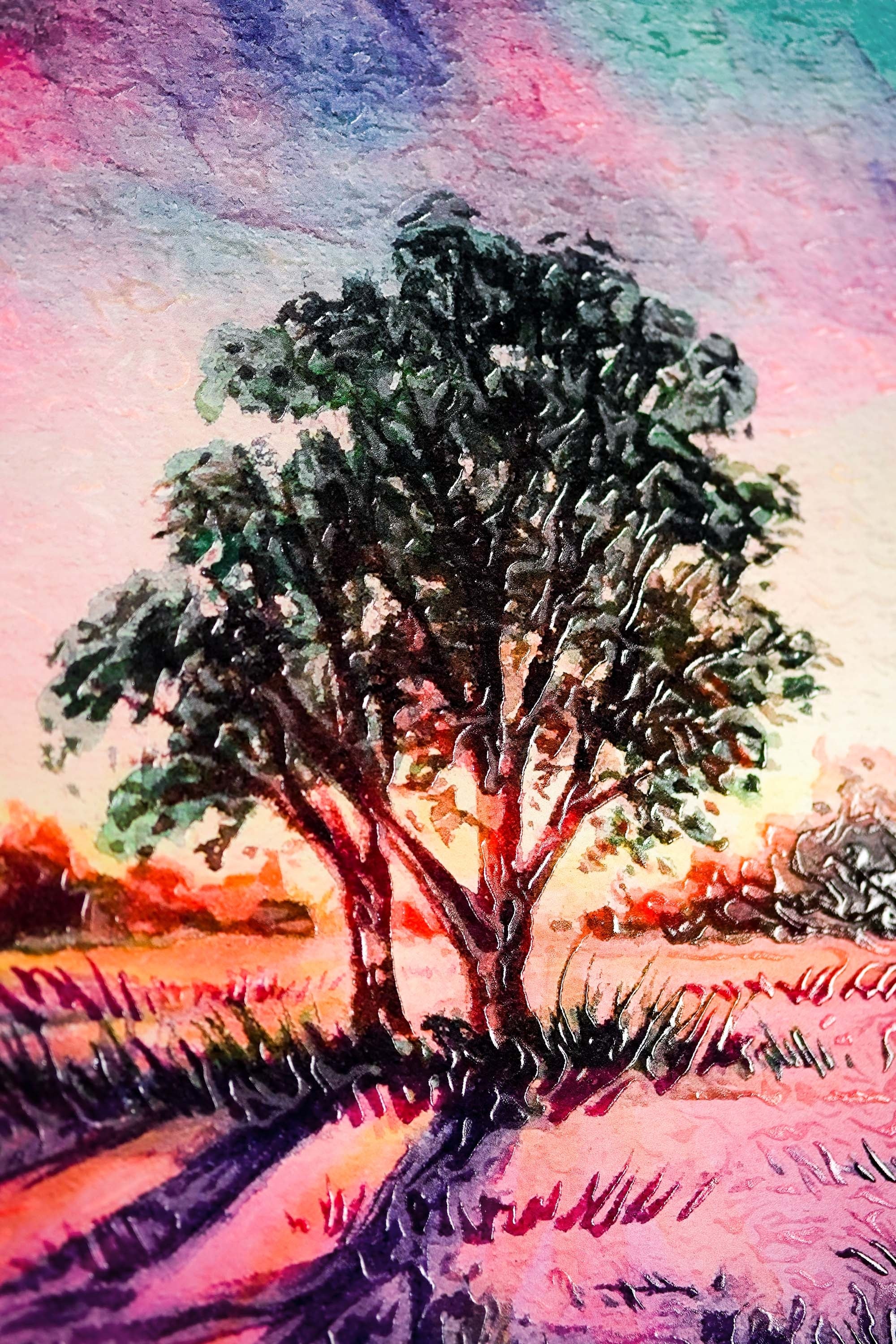 Lavender Sunset Tree — 3D Haptic Embossed High-Gloss Luxury Wall Art - Image 7