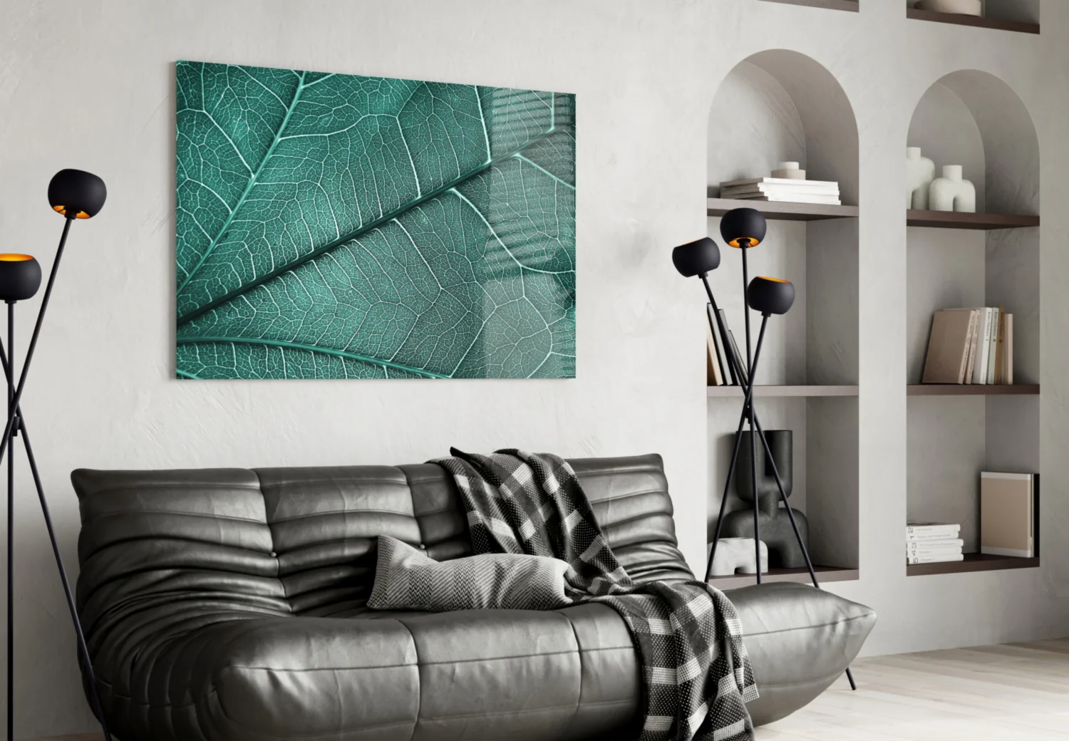 Leaf Texture Glass Wall Art - Image 4