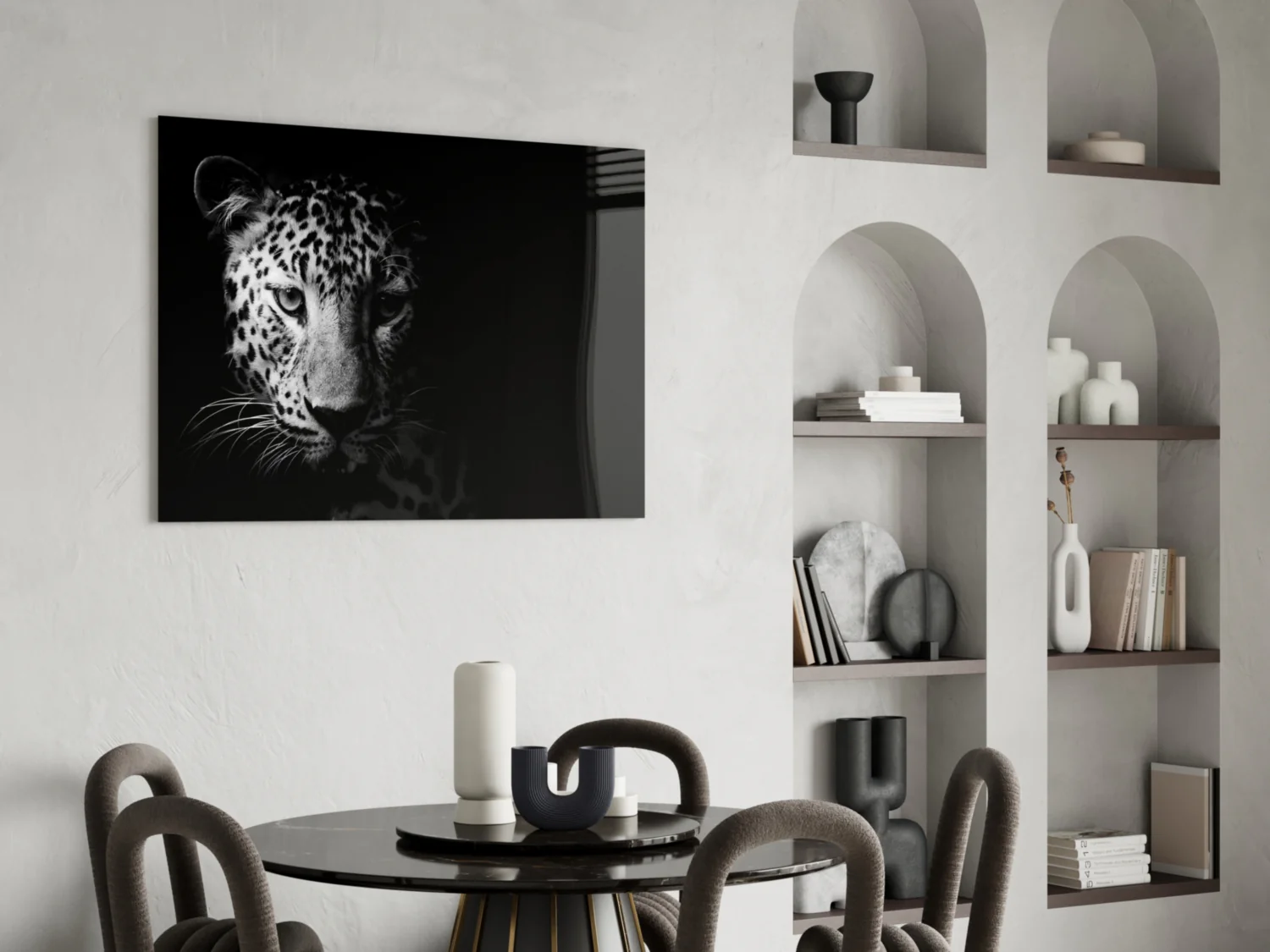 Leopard Face In Shadow Glass Wall Art - Image 6